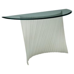 Console en verre des années 80-90