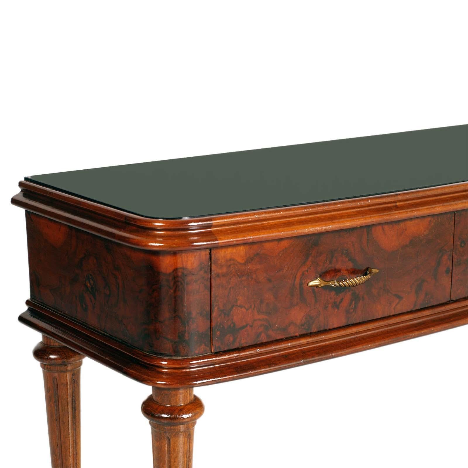 Mid-Century moderno Art Decò Console, Walnut Root by Paolo Buffa for Permanente Mobili Cantù in vendita