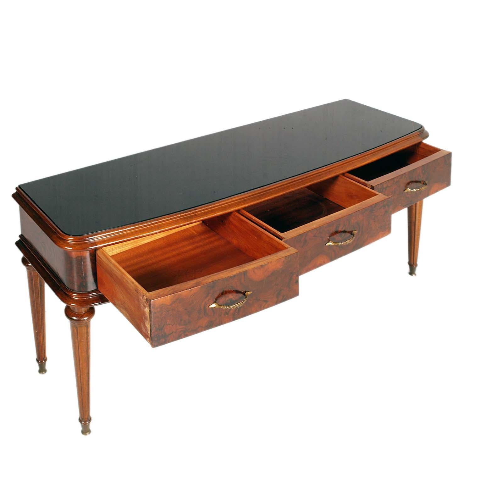 Art Decò Console, Walnut Root by Paolo Buffa for Permanente Mobili Cantù In condizioni buone in vendita a Vigonza, Padua