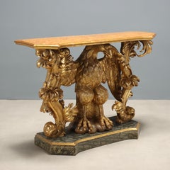 Consolle Barocca in Legno Intagliato e Dorato Genova Primo Quarto XVIII Secolo