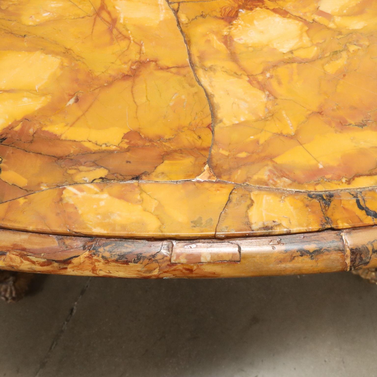 Carved and Gilded Wood Baroque Console Table Florence Mid 18th Century For Sale 1