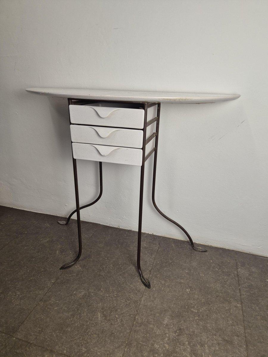 Konsolentisch aus Keramik und Schmiedeeisen, 1960er Jahre (Mid-20th Century) im Angebot