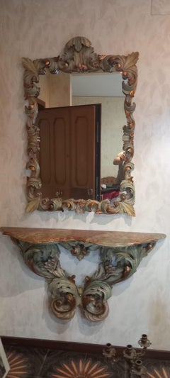 Consolle con Marmo e Specchiera Barocco del ‘900
