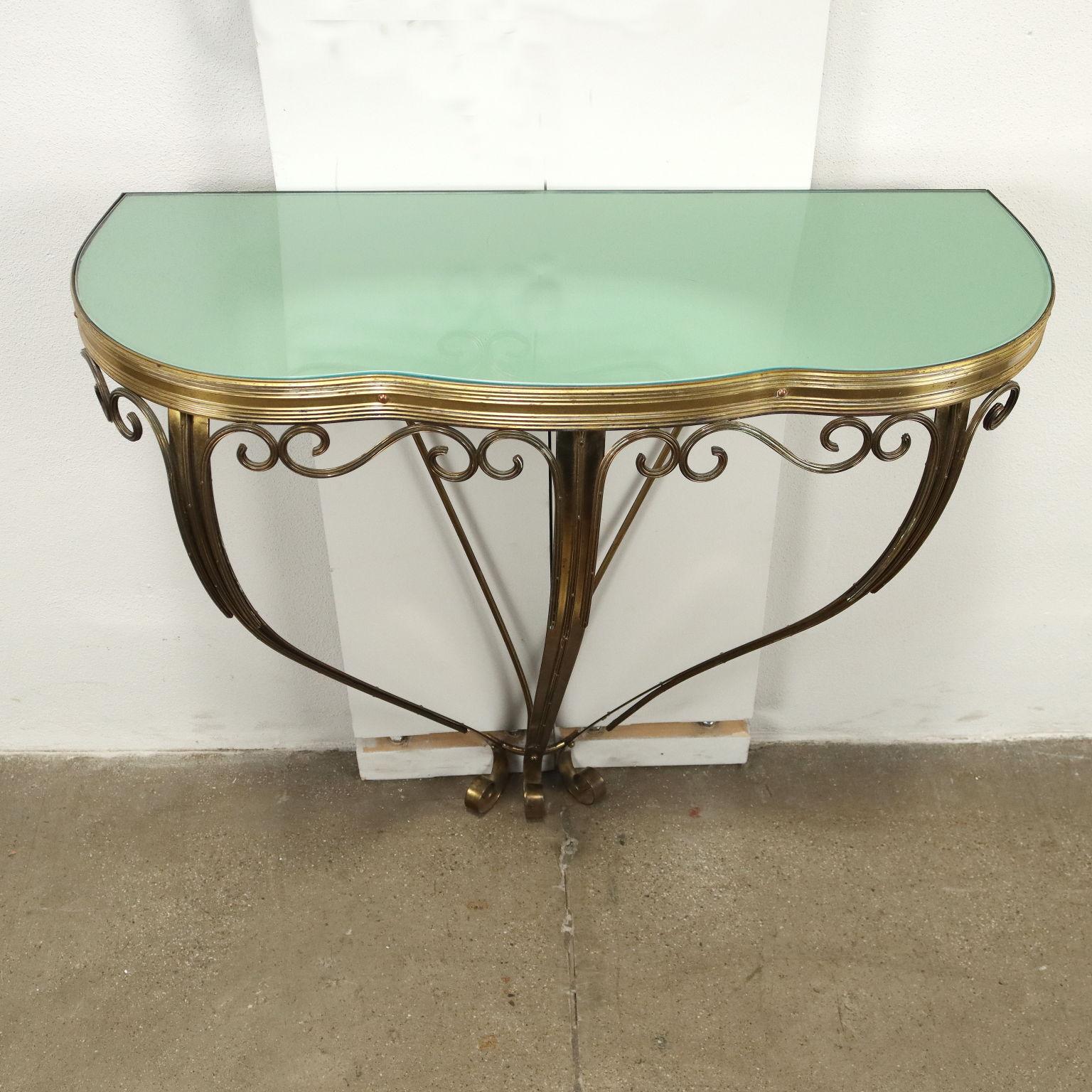 Italian Console Table with Mirror 1950s For Sale