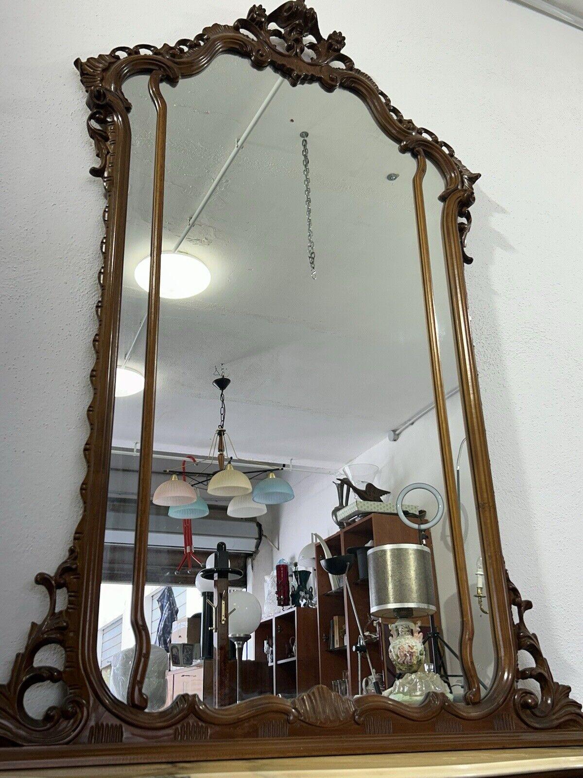 Table console avec miroir sculpté 1920 marbre Miroir ancien en vente 1