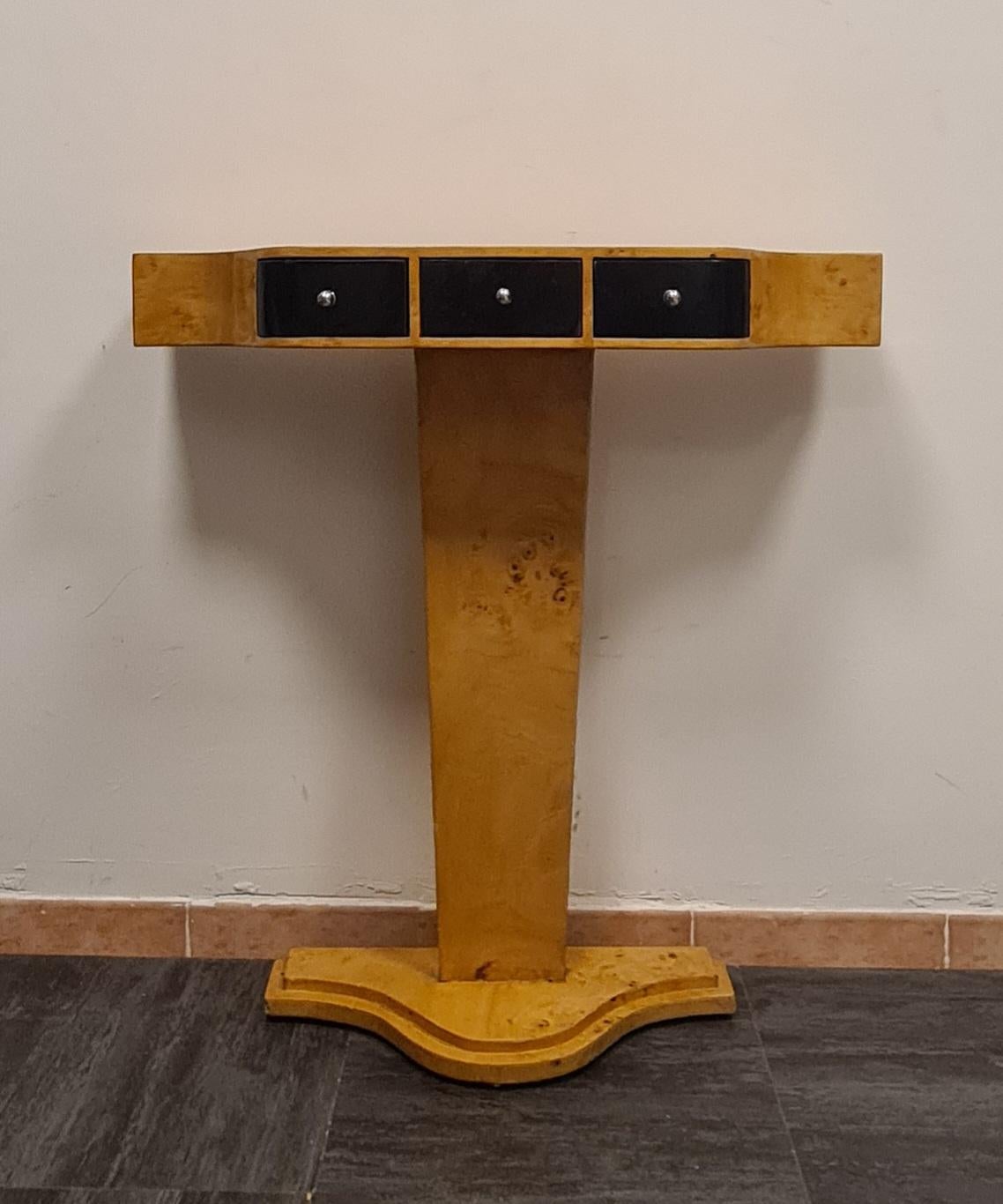 Art Deco Art deco style briarwood wall console table
