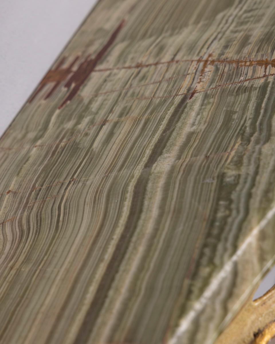 Italian Consolle da parete in legno dorato e Onice in stile Barocco inizio xx secolo For Sale