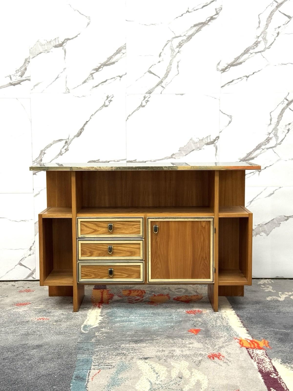 Italian Consolle Design Scandinavo Geometrico Anni ‘70 In Legno Modernariato in vendita