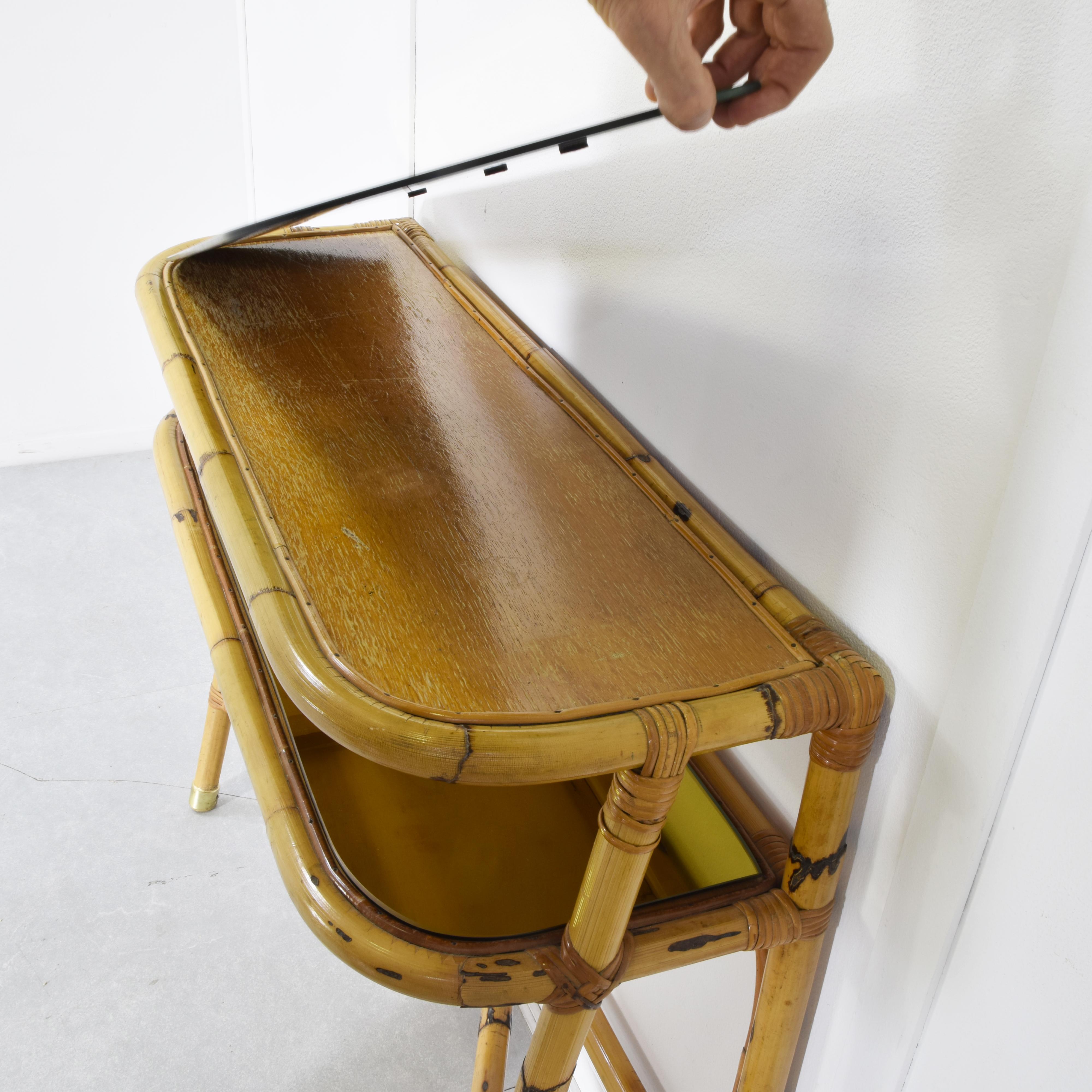 Consolle in bamboo midcentury 1960s. in vendita 4