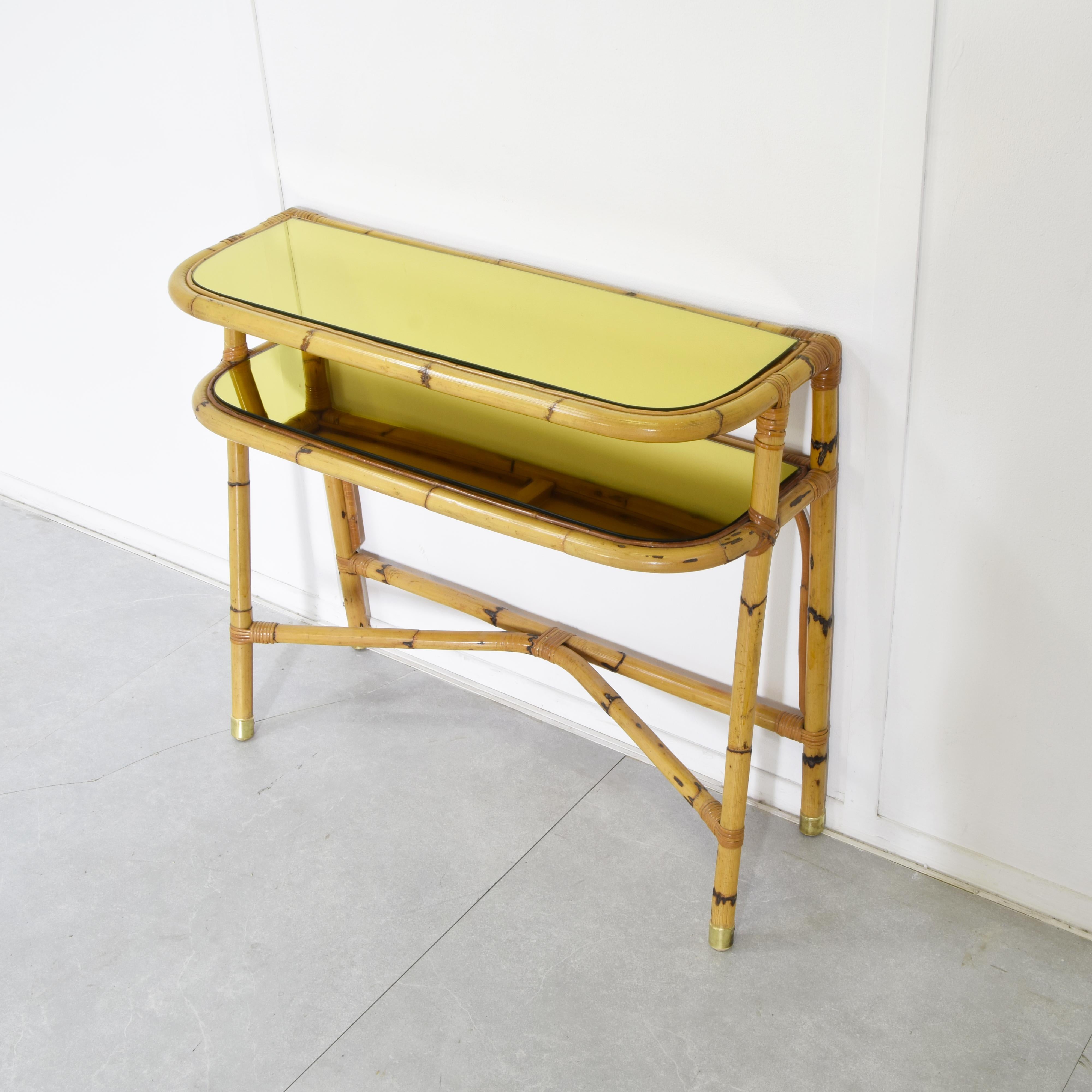Bambù Consolle in bamboo midcentury 1960s. in vendita