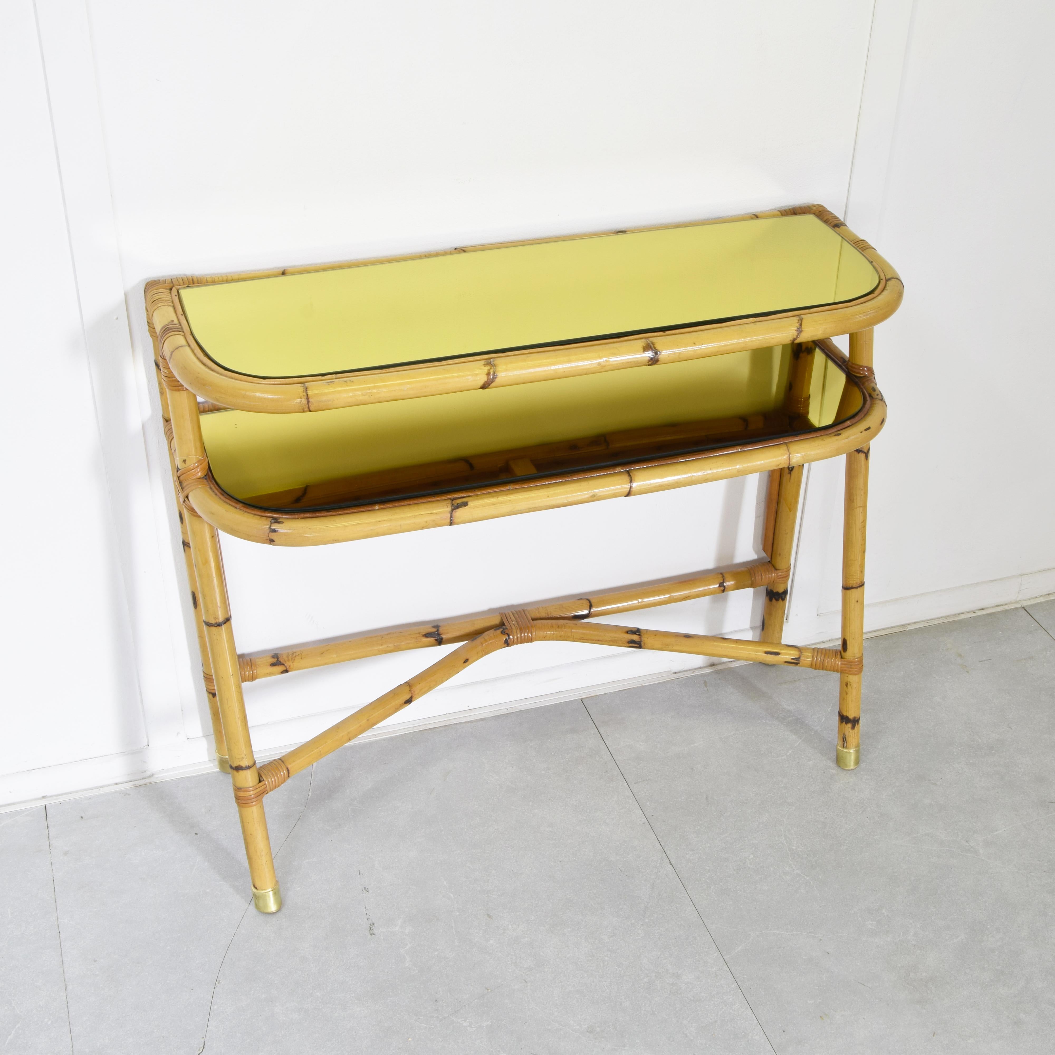 Consolle in bamboo midcentury 1960s. in vendita 1
