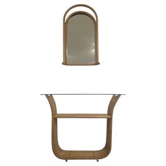 Consolle in bambù con specchio anni 80'