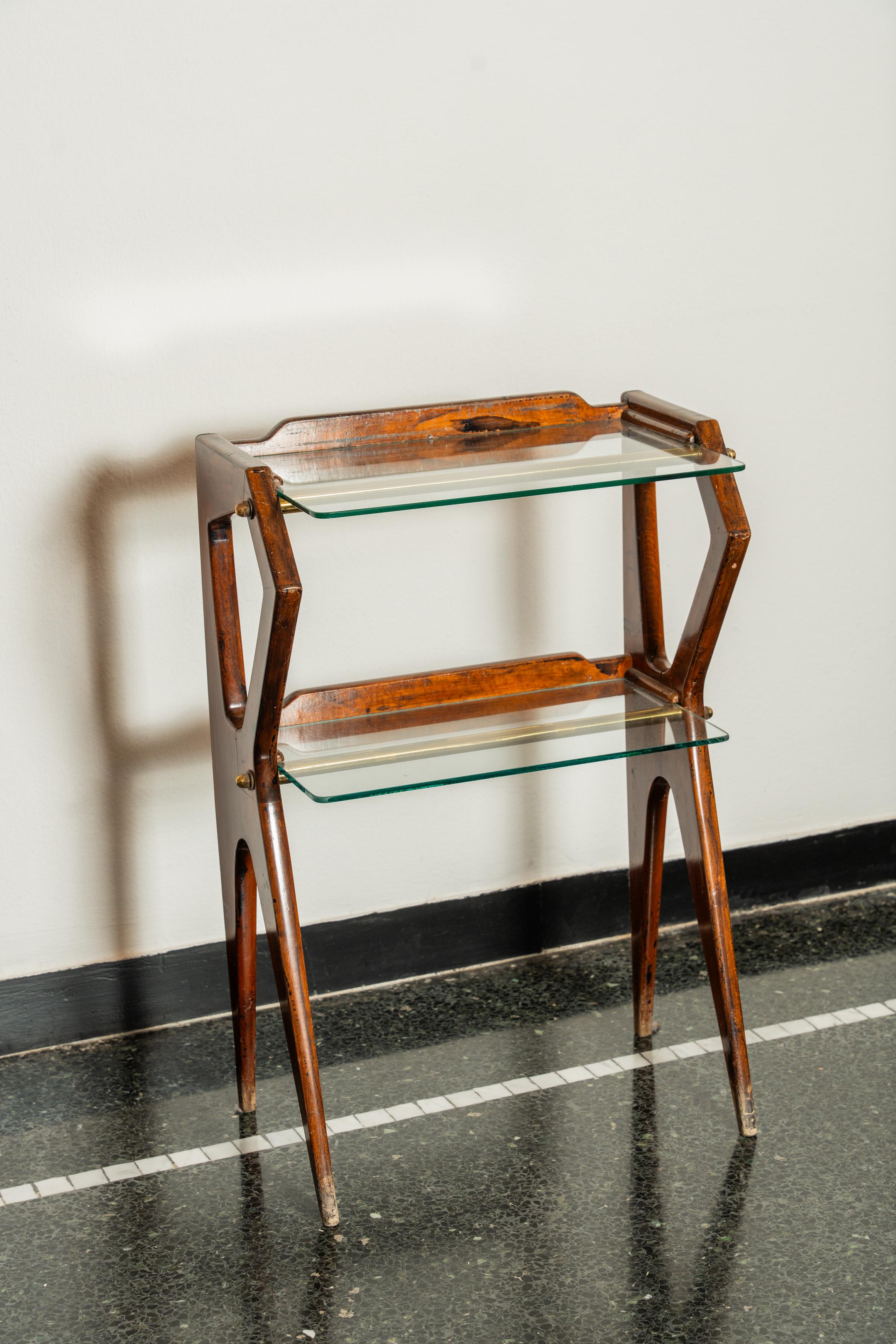 Consolle in legno e vetro di Ico Parisi, Italia, anni '50 In condizioni buone in vendita a Santa Margherita Ligure, IT