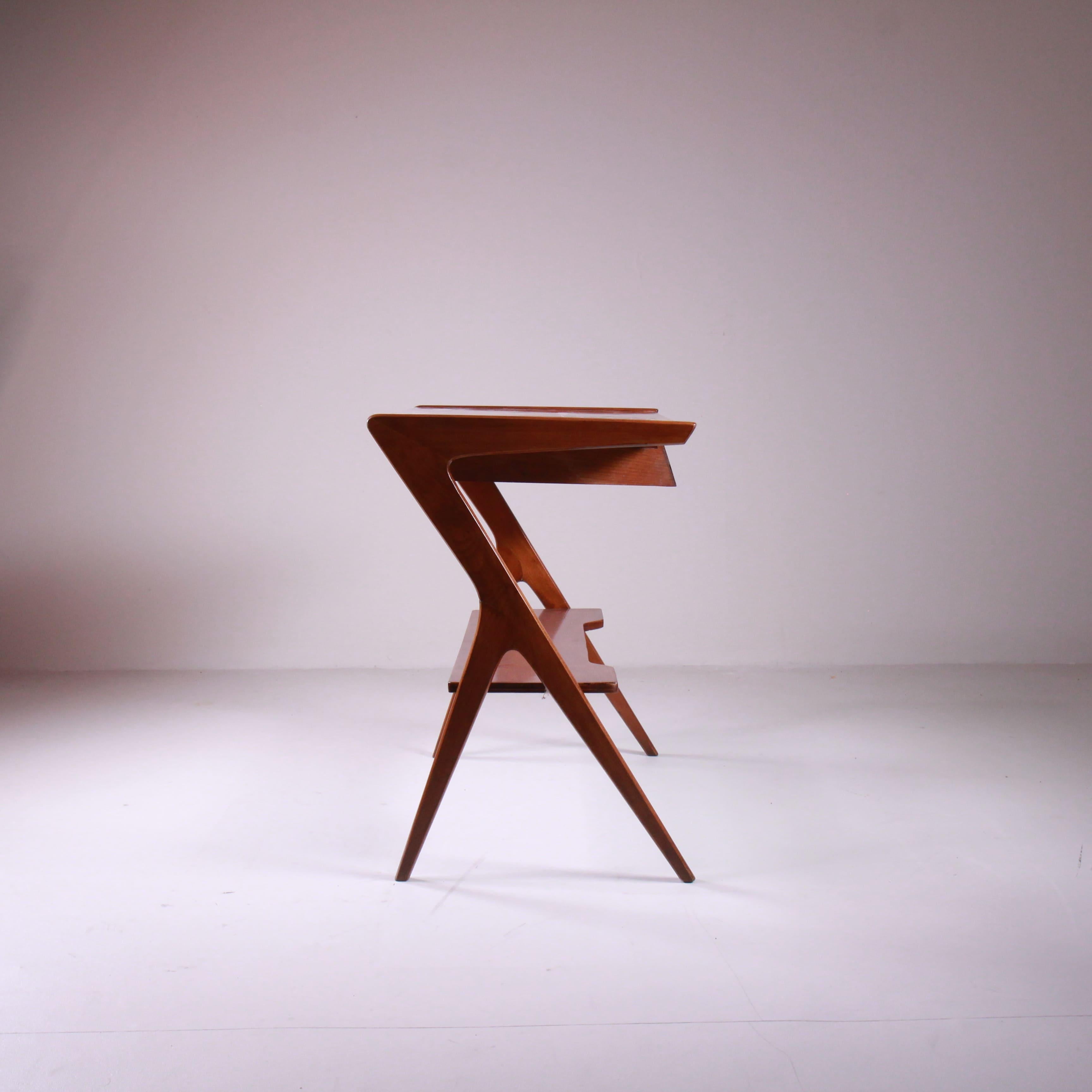 Italian Wooden console table, mid-century, 1950s For Sale