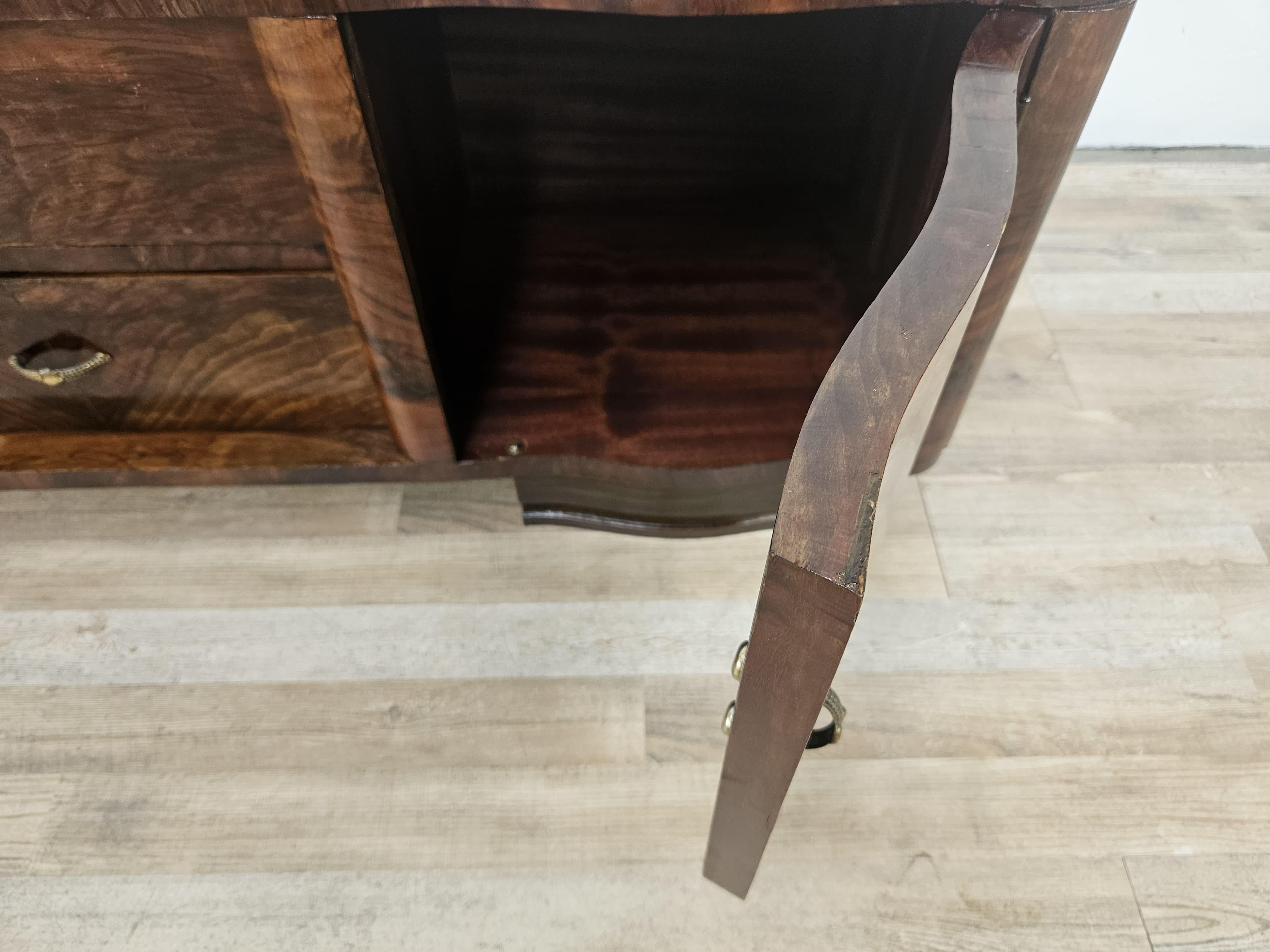 Art Deco mahogany burl console table with drawers 20th century For Sale 9
