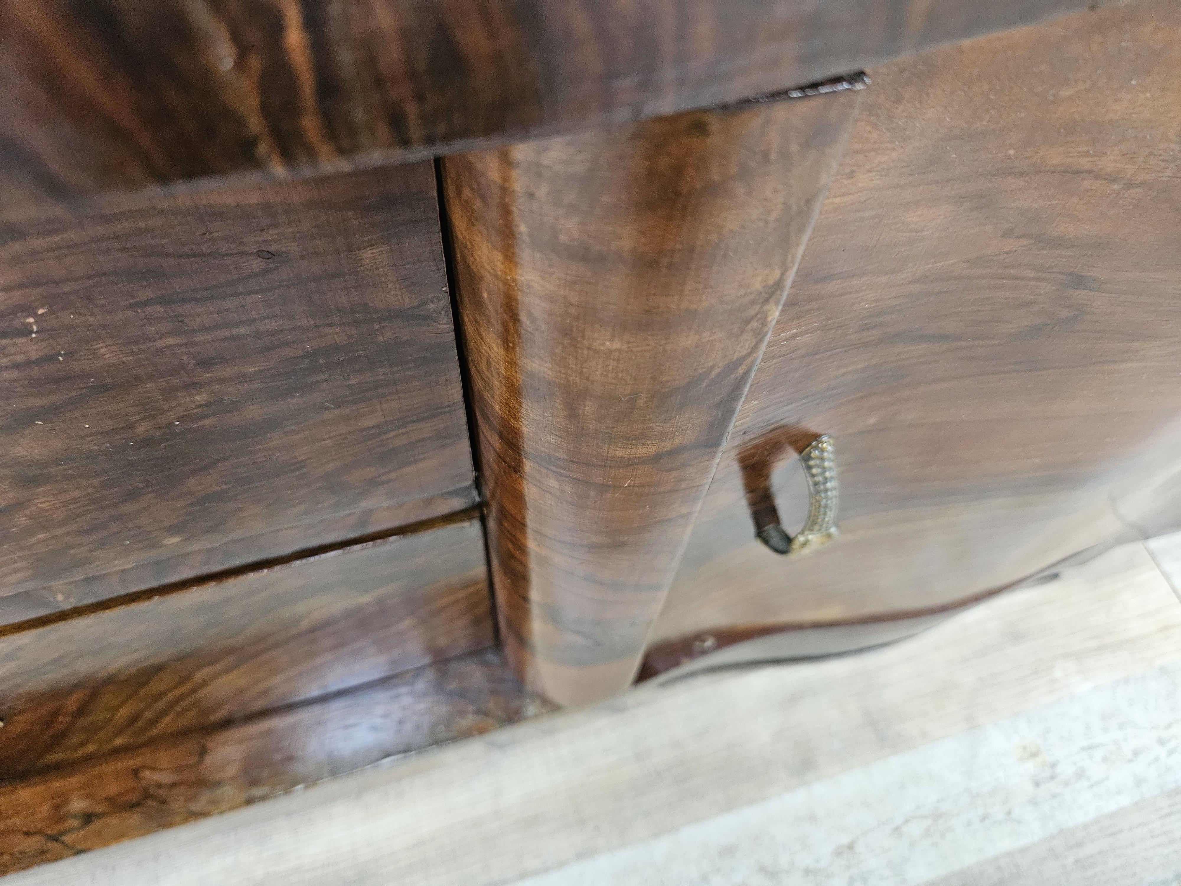 Art Deco mahogany burl console table with drawers 20th century For Sale 10