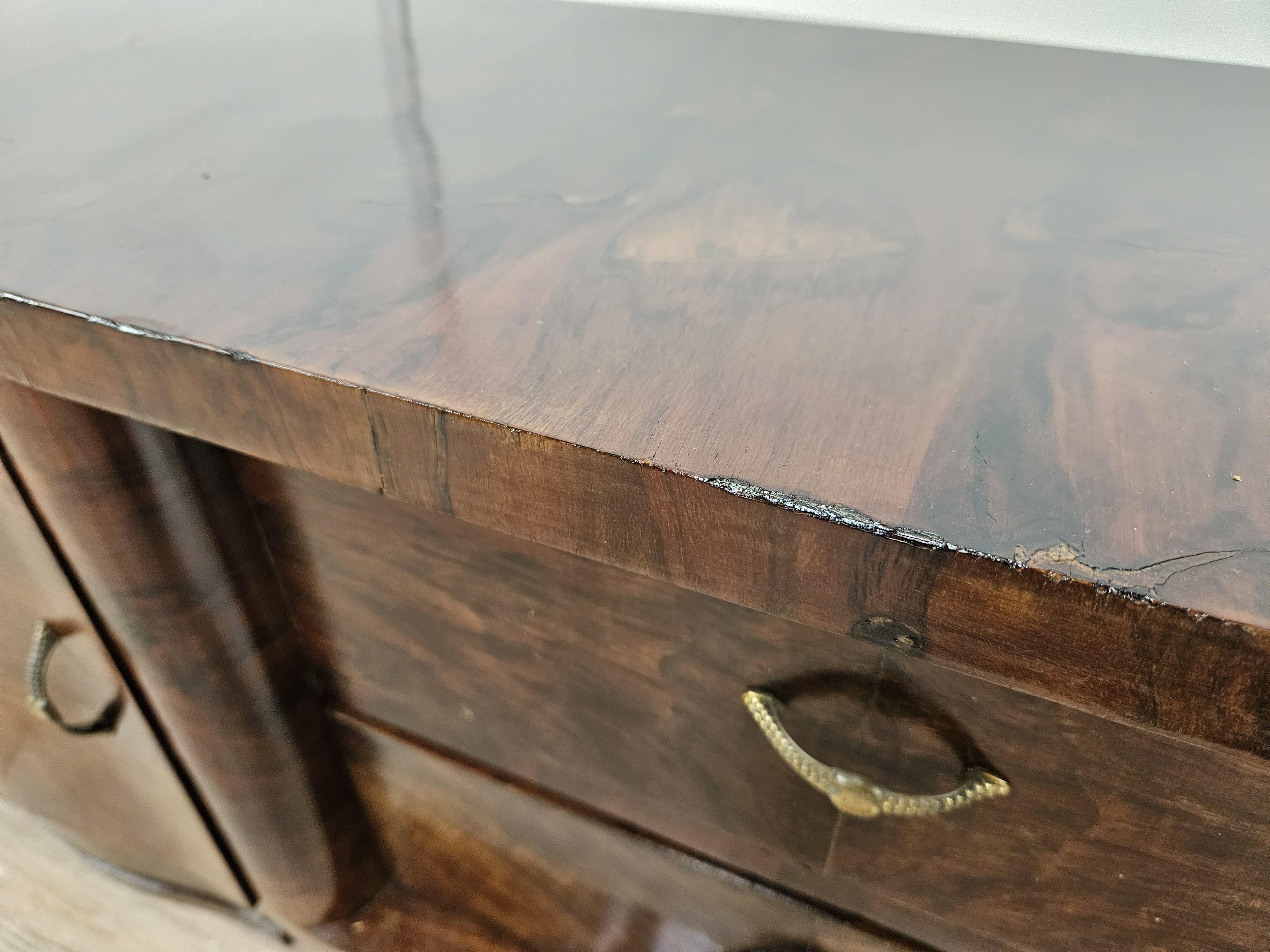 Art Deco mahogany burl console table with drawers 20th century For Sale 12