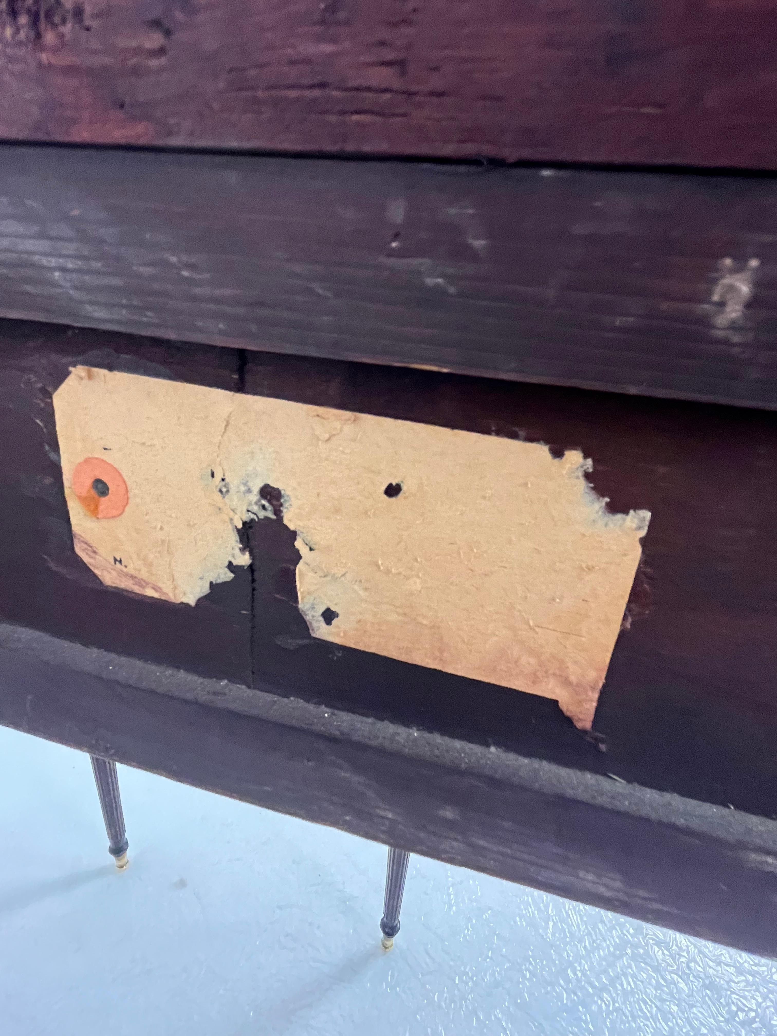Consolle italiana Mid-Century con piedini e maniglie in ottone, anni '60 For Sale 5