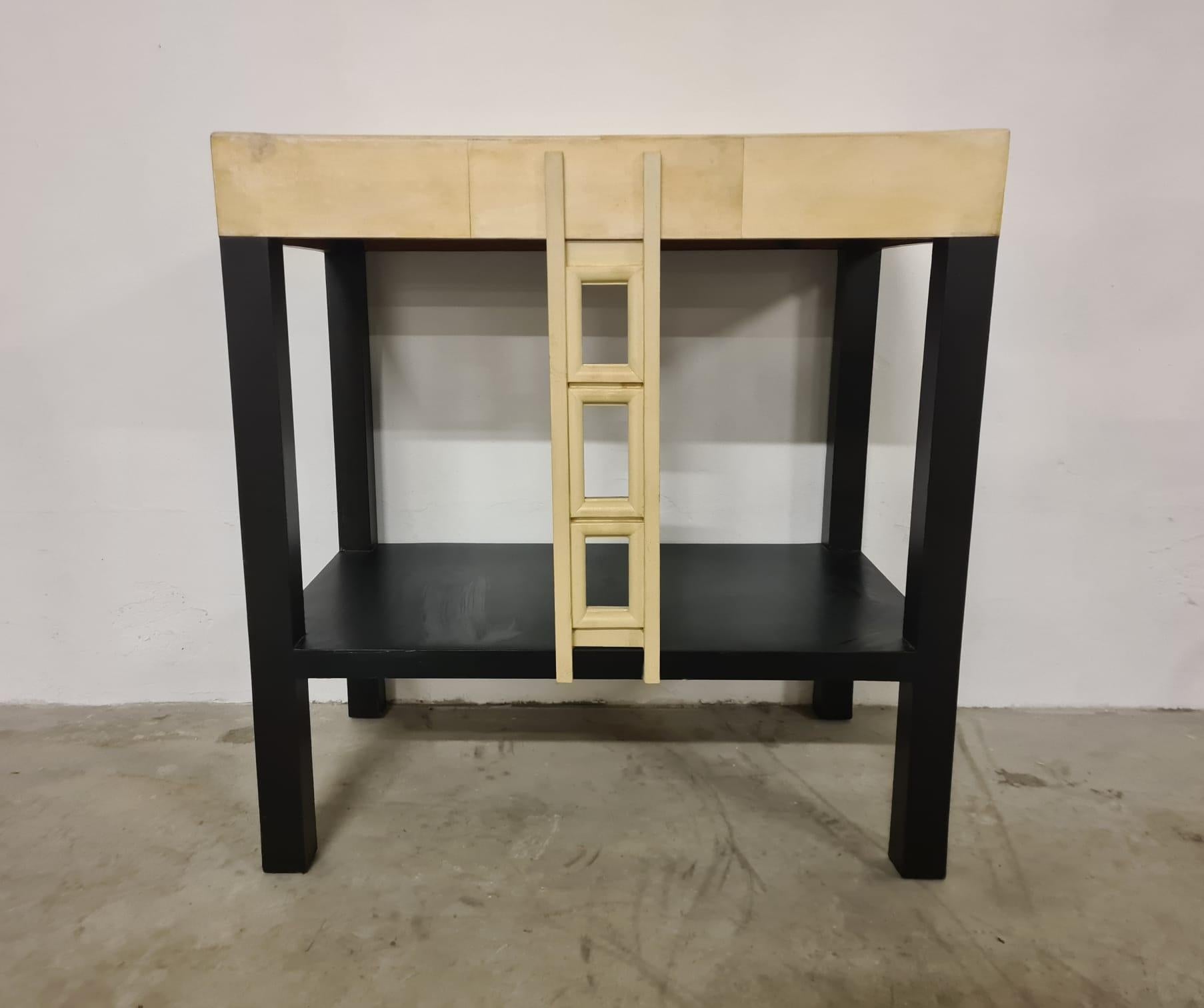 French 90' lacquered console table For Sale