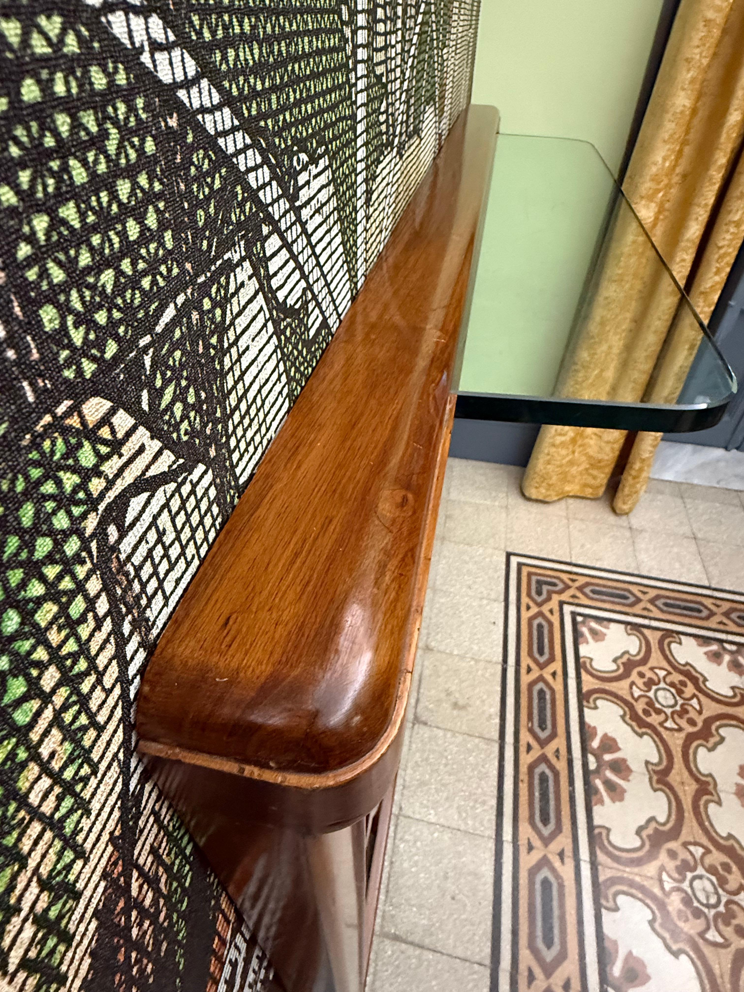 Consolle Rettangolare in Noce e cristallo Paolo Buffa Design Mid-century For Sale 3