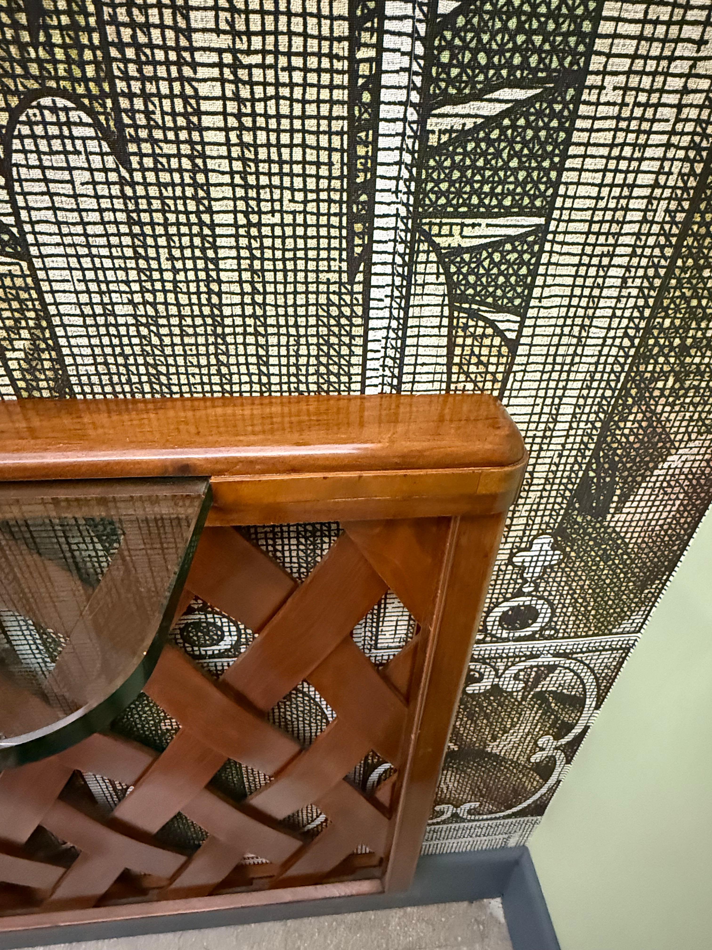 Consolle Rettangolare in Noce e cristallo Paolo Buffa Design Mid-century For Sale 1