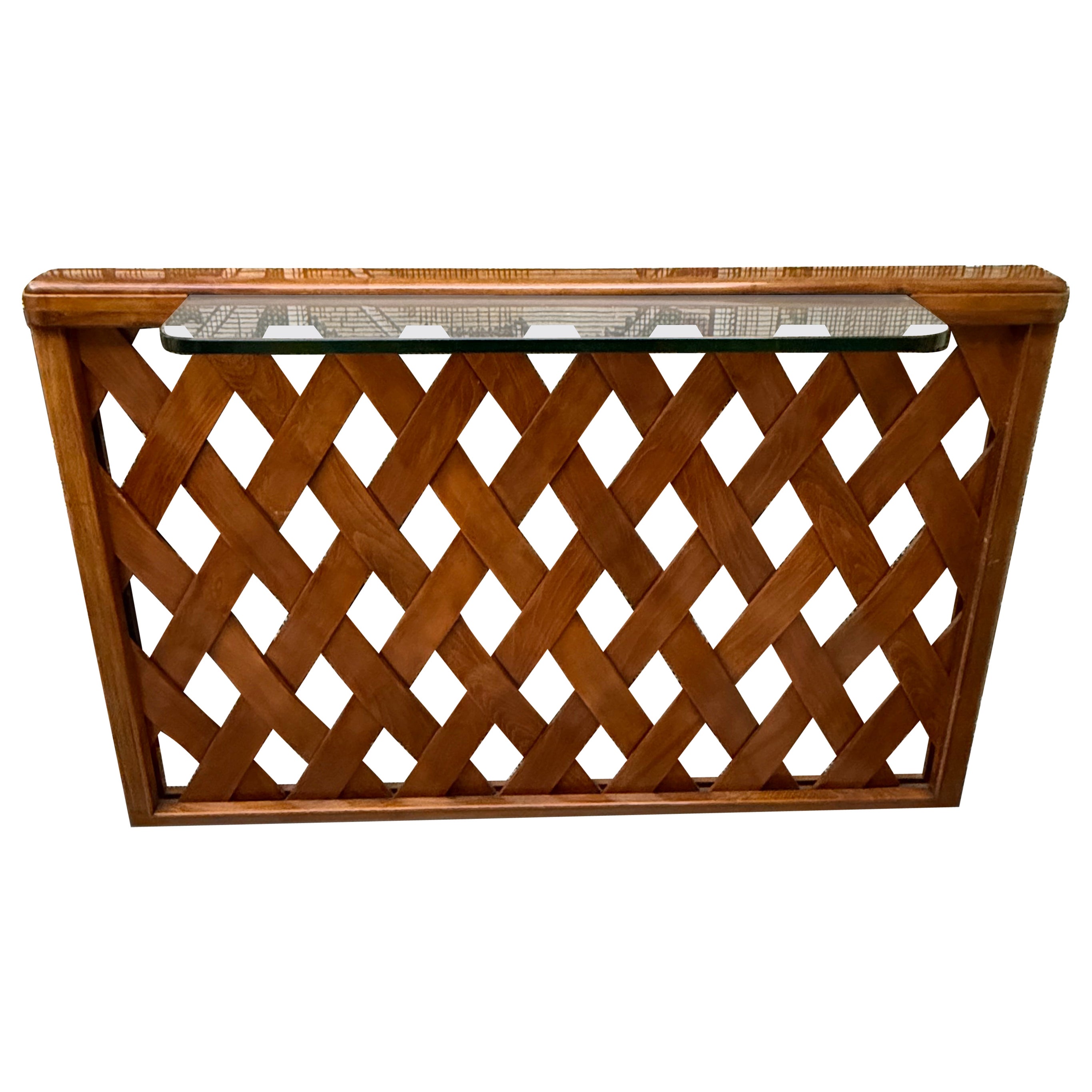 Consolle Rettangolare in Noce e cristallo Paolo Buffa Design Mid-century