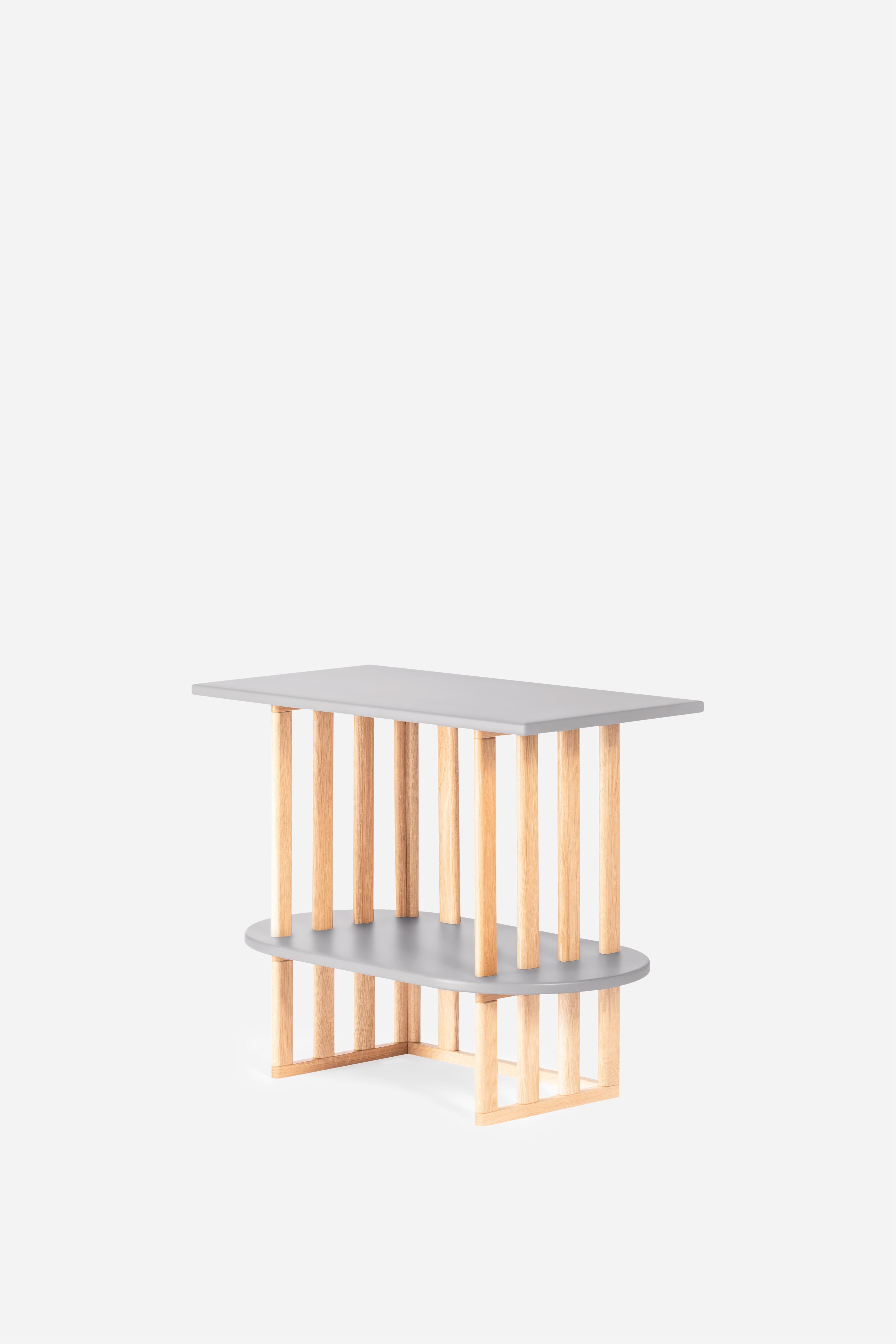 Wood Console table, writing desk, makeup top with wooden legs and MDF shelves For Sale