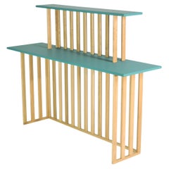 Konsolentisch, Schreibtisch, Schminktisch mit Eichenbeinen, Regale aus MDF