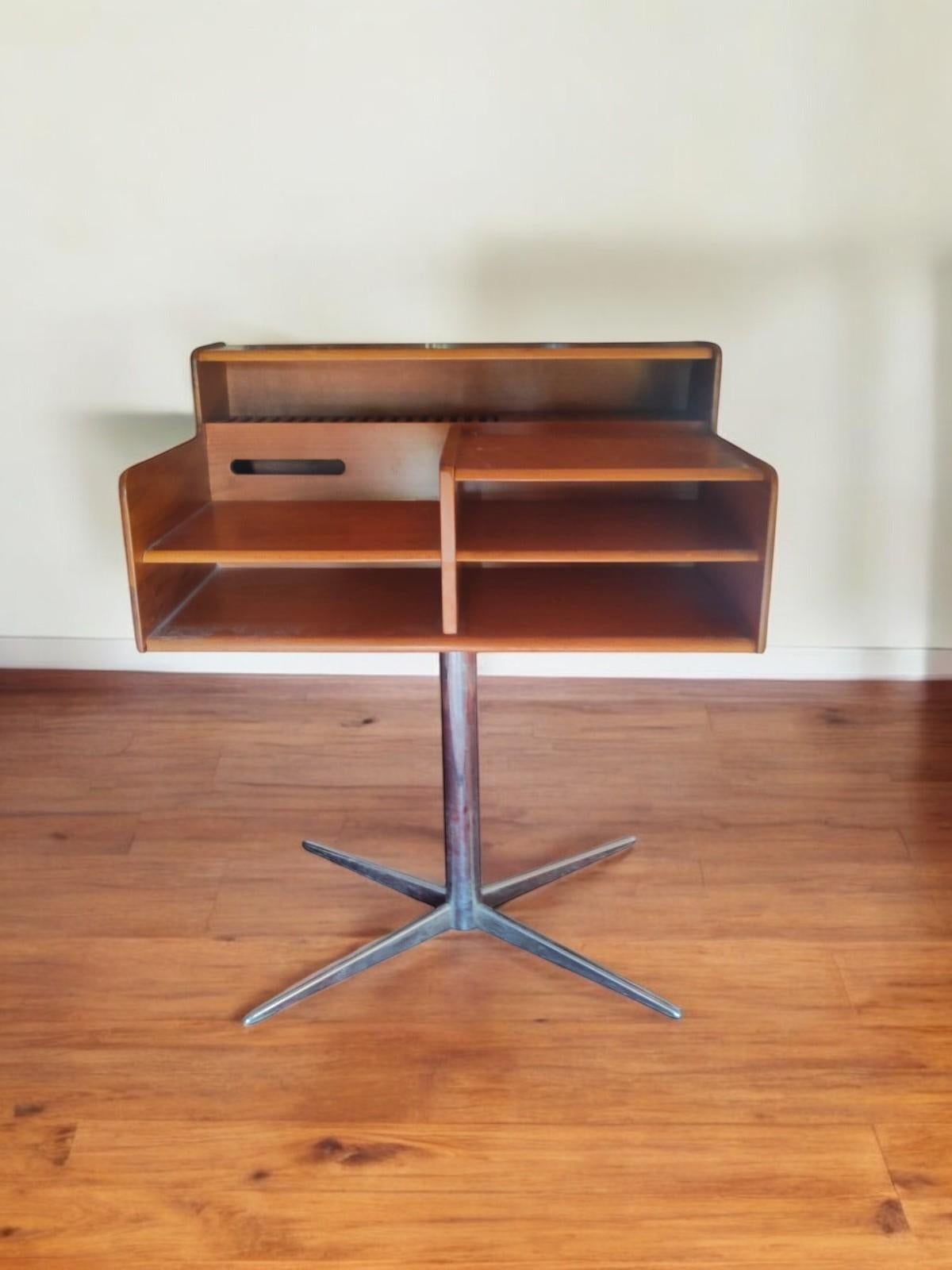 Mid-20th Century Fimsa 1960s ico parisi style swivel console table For Sale