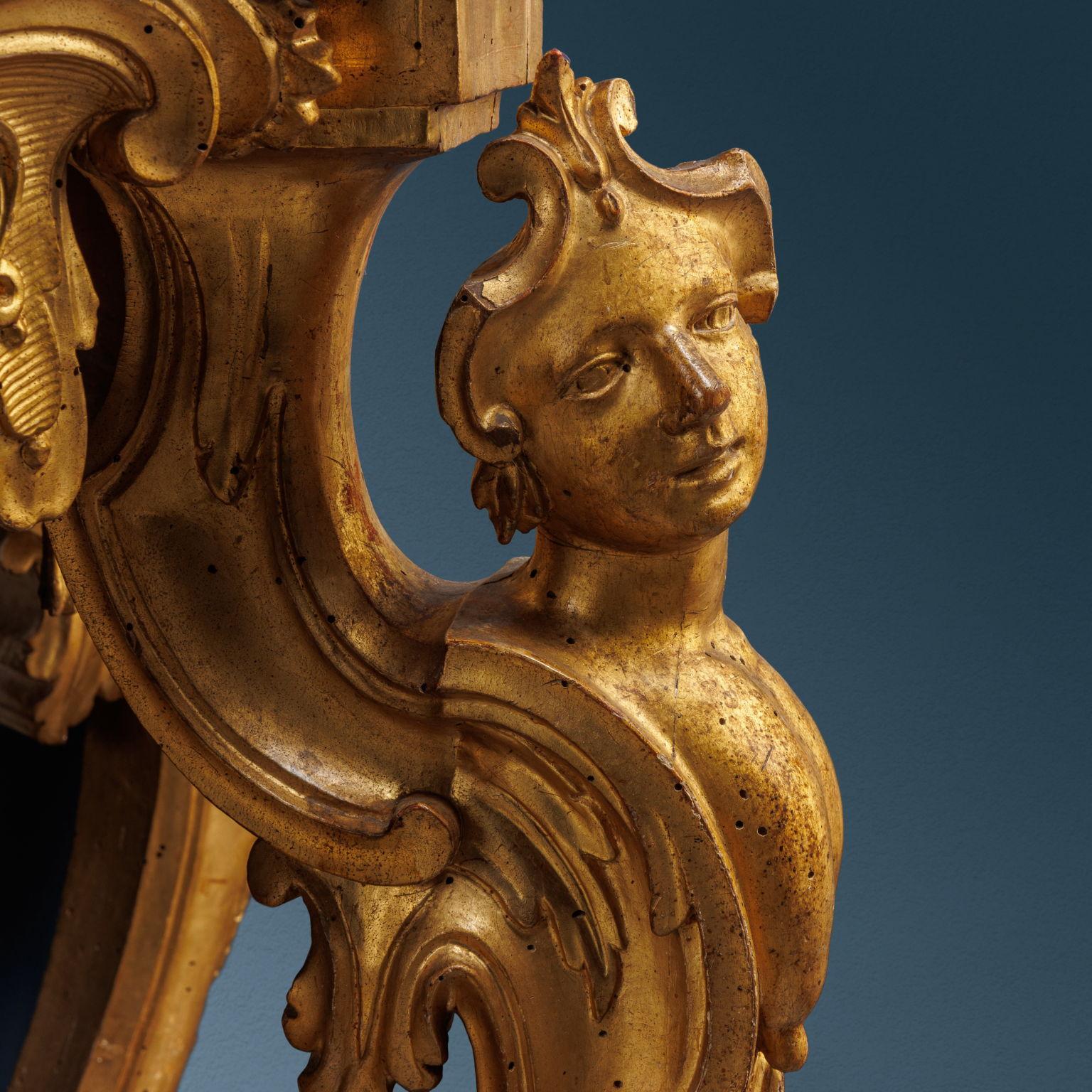 Giltwood Consolle. Tuscany, second quarter of the 18th century For Sale
