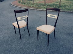 Consorzio Sedie Friuli, Set of Four Chairs in Lacquered and Tinted Beech