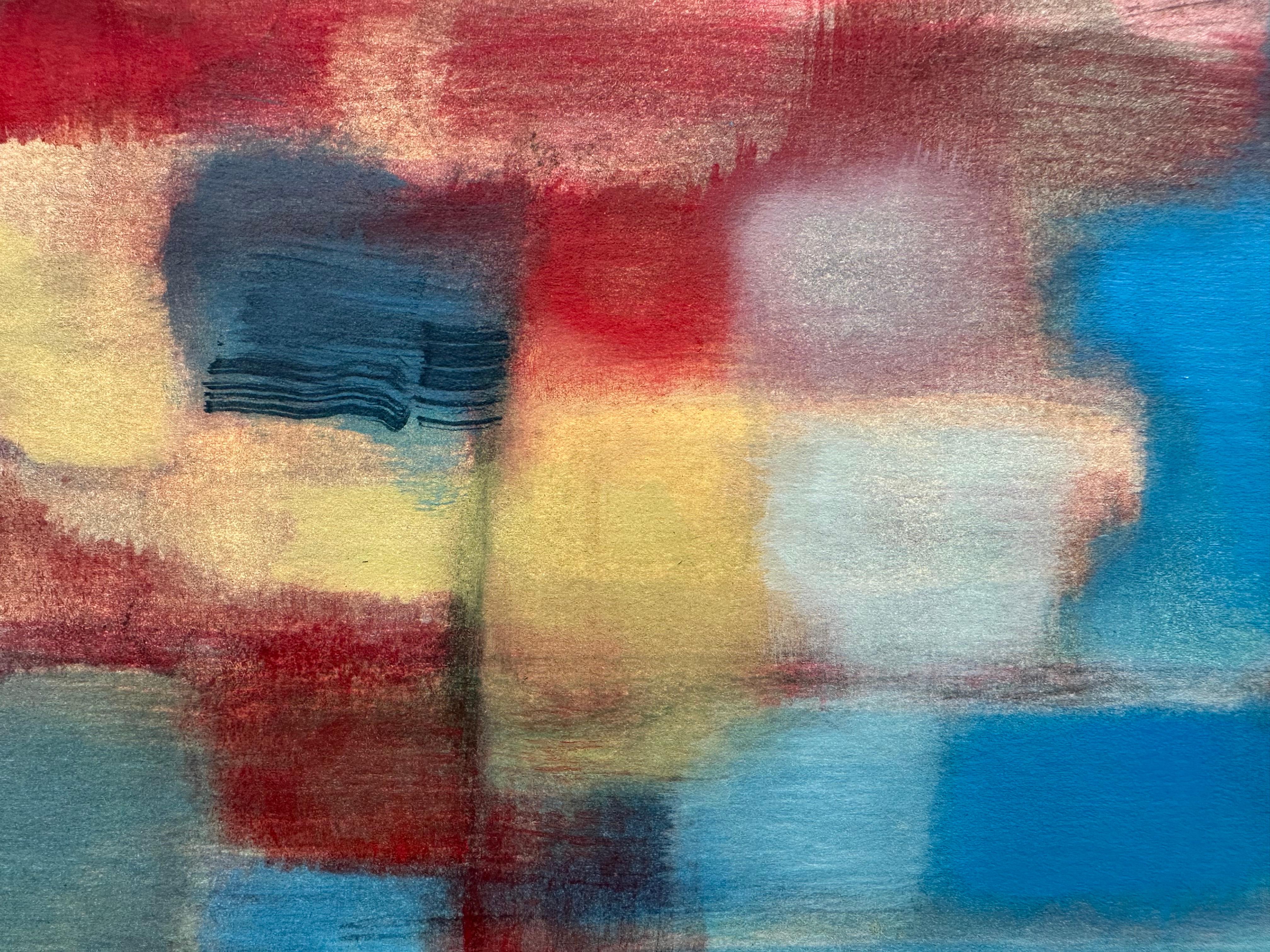 Sans titre, (peinture abstraite expressionniste sur champ de couleur).  - Expressionnisme abstrait Painting par Constance Clark Willis