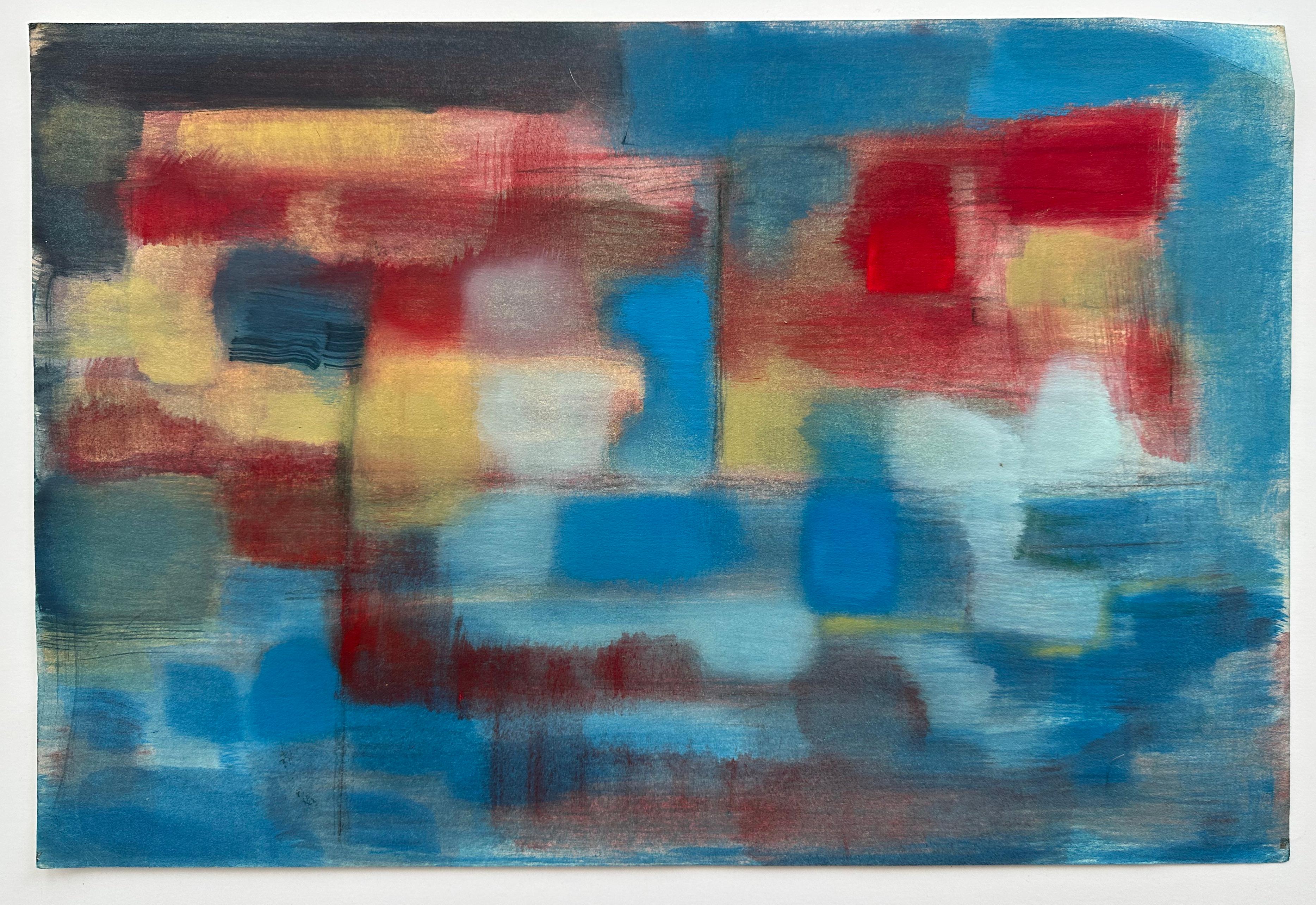 Abstract Painting Constance Clark Willis - Sans titre, (peinture abstraite expressionniste sur champ de couleur). 