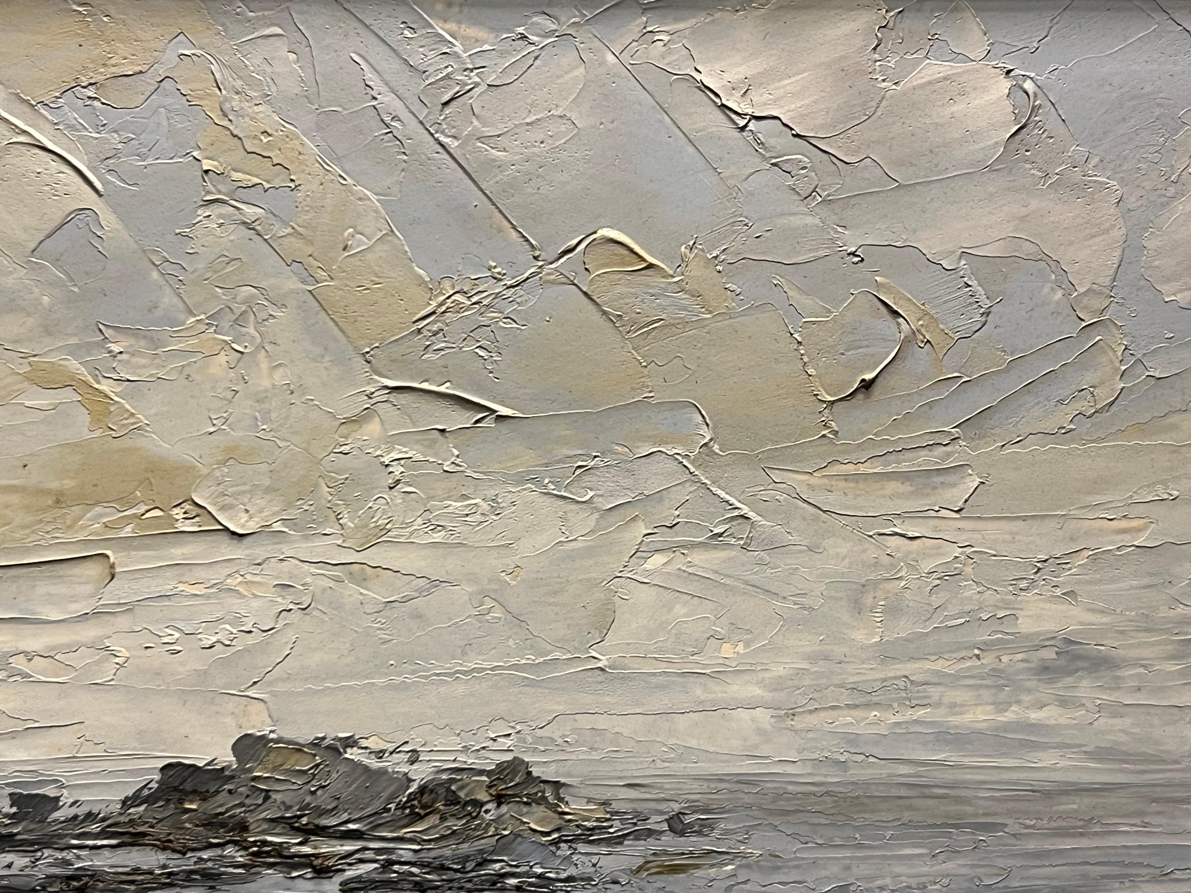 Californian Coastline Seascape Landscape Impasto Painting by 20th Century Artist For Sale 6
