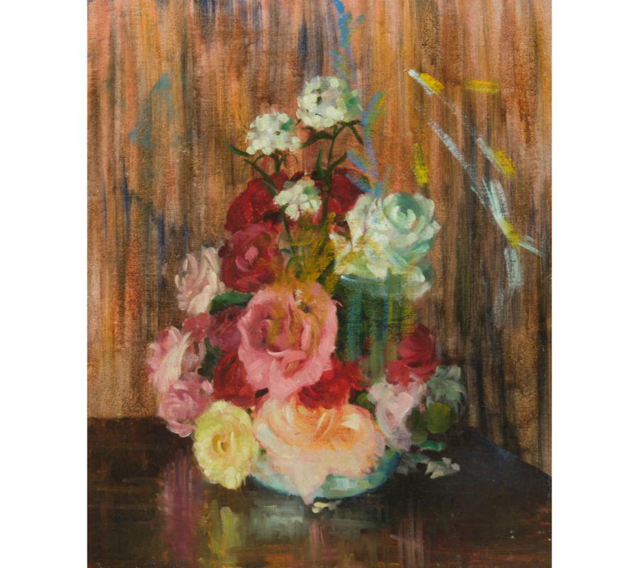 Constance Nash (1921-2015) - Large 20th Century Oil, Still Life of Roses For Sale 1