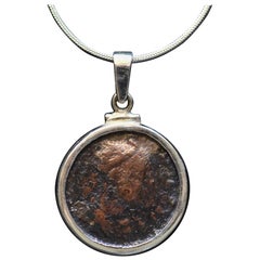 Constans I Coin on Silver Necklace