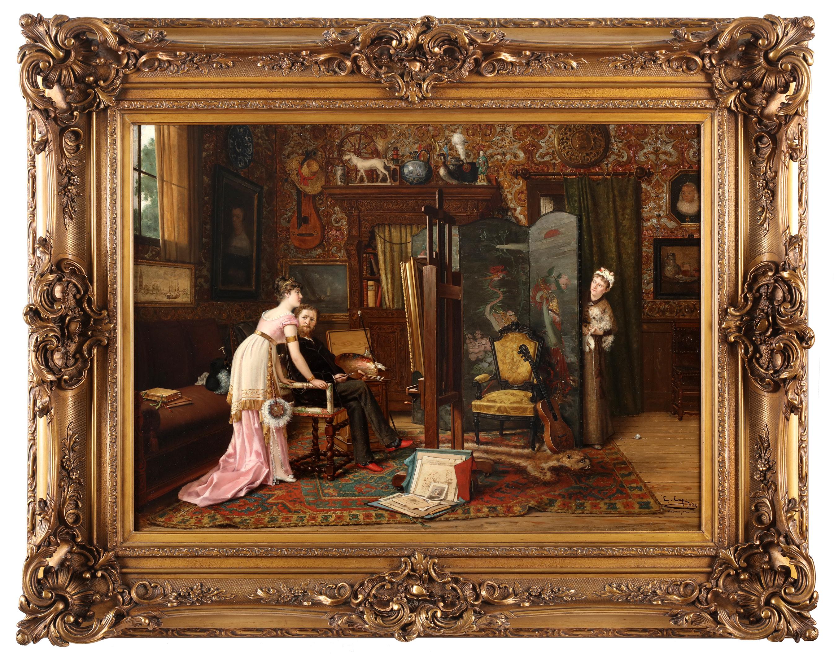 The artist at work by Constant Cap (1842-1915) 1