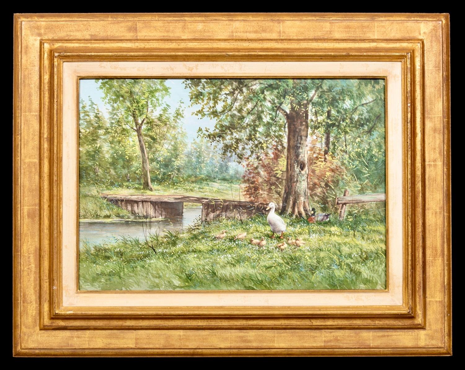 Constant David Ludovic Artz (Paris 1870 – 1951 Soest) - 'Family of Ducks' For Sale 1