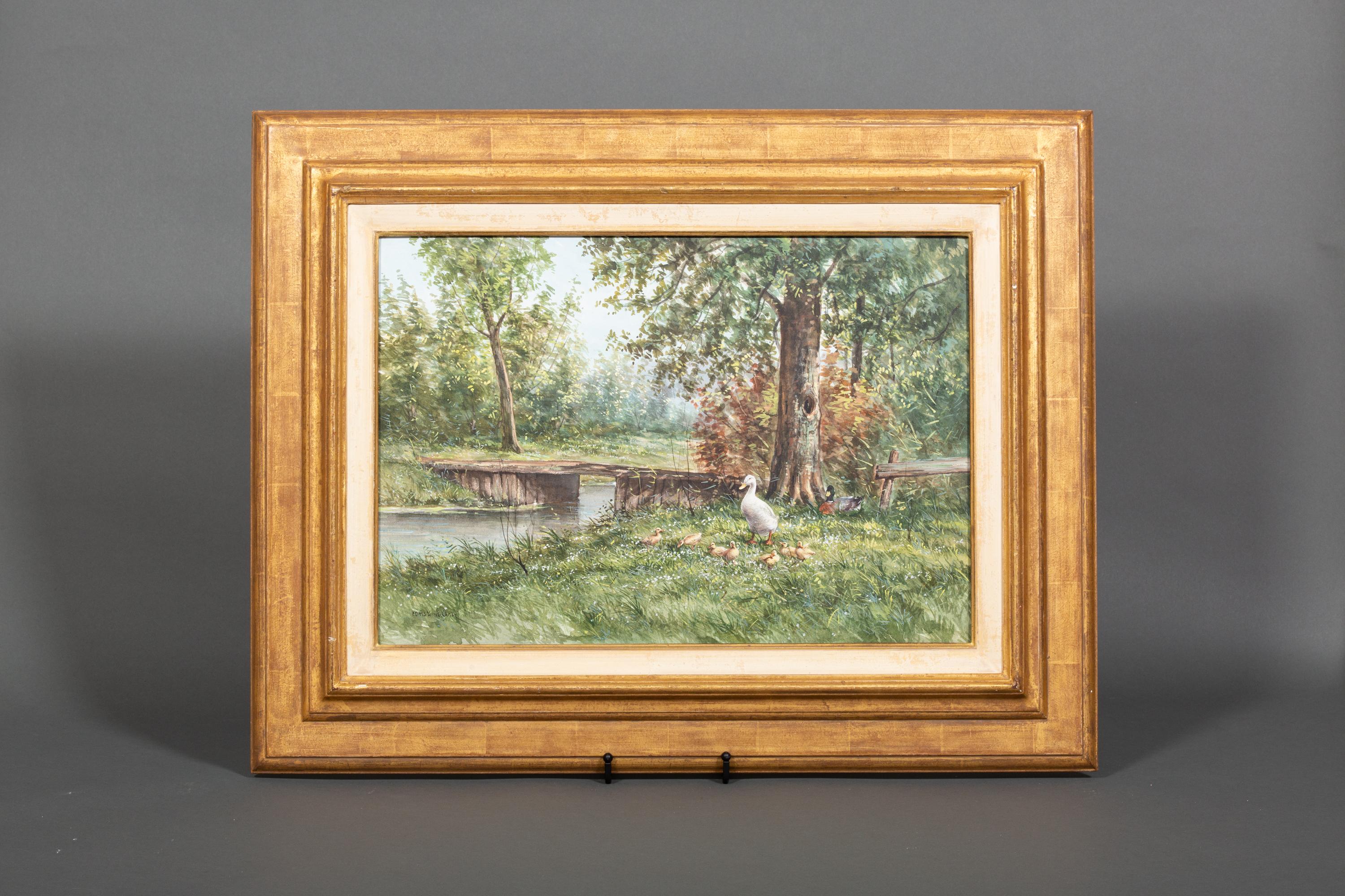 Constant David Ludovic Artz (Paris 1870 – 1951 Soest) - 'Family of Ducks' For Sale 2