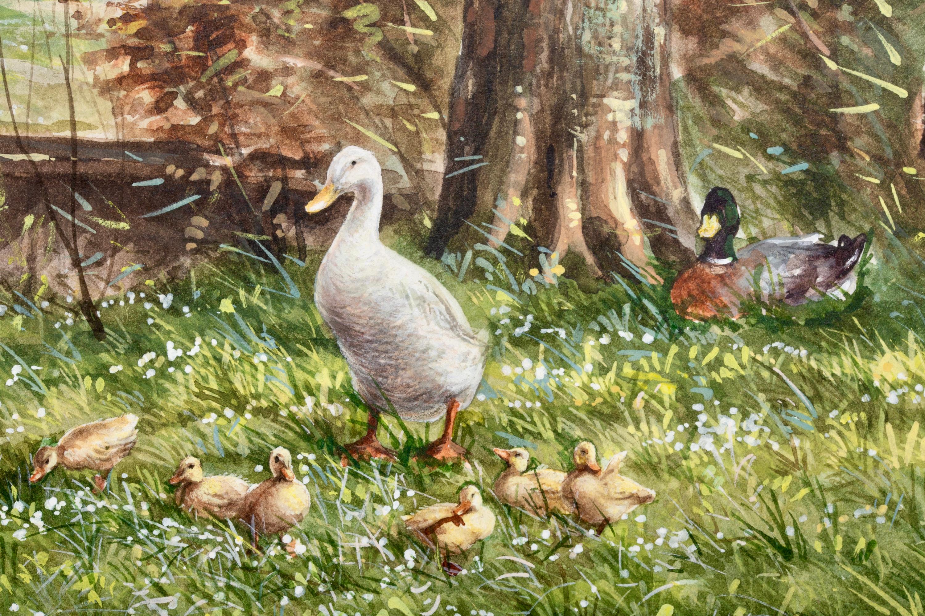 Constant David Ludovic Artz (Paris 1870 – 1951 Soest) - 'Family of Ducks' For Sale 5