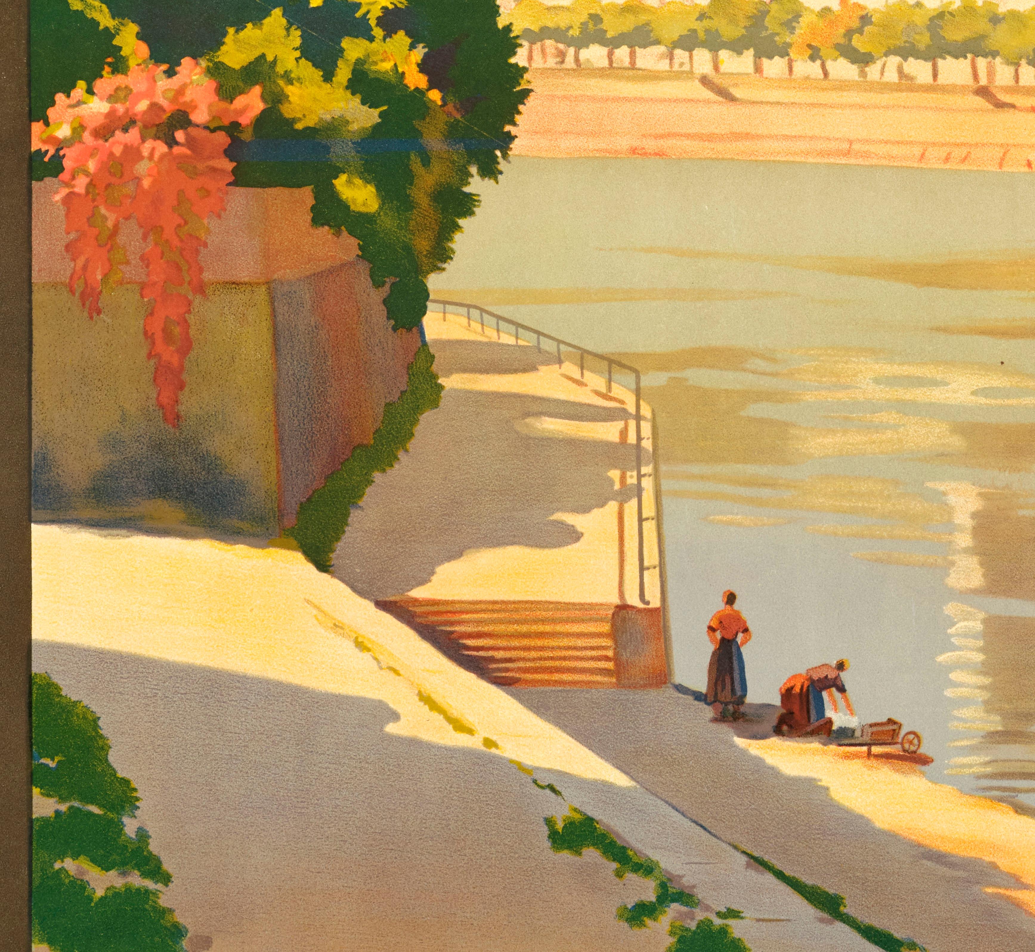 Constant Duval, Original Travel Poster, Saumur, Chateau Loire, Car, Paris, 1924 In Good Condition For Sale In SAINT-OUEN-SUR-SEINE, FR