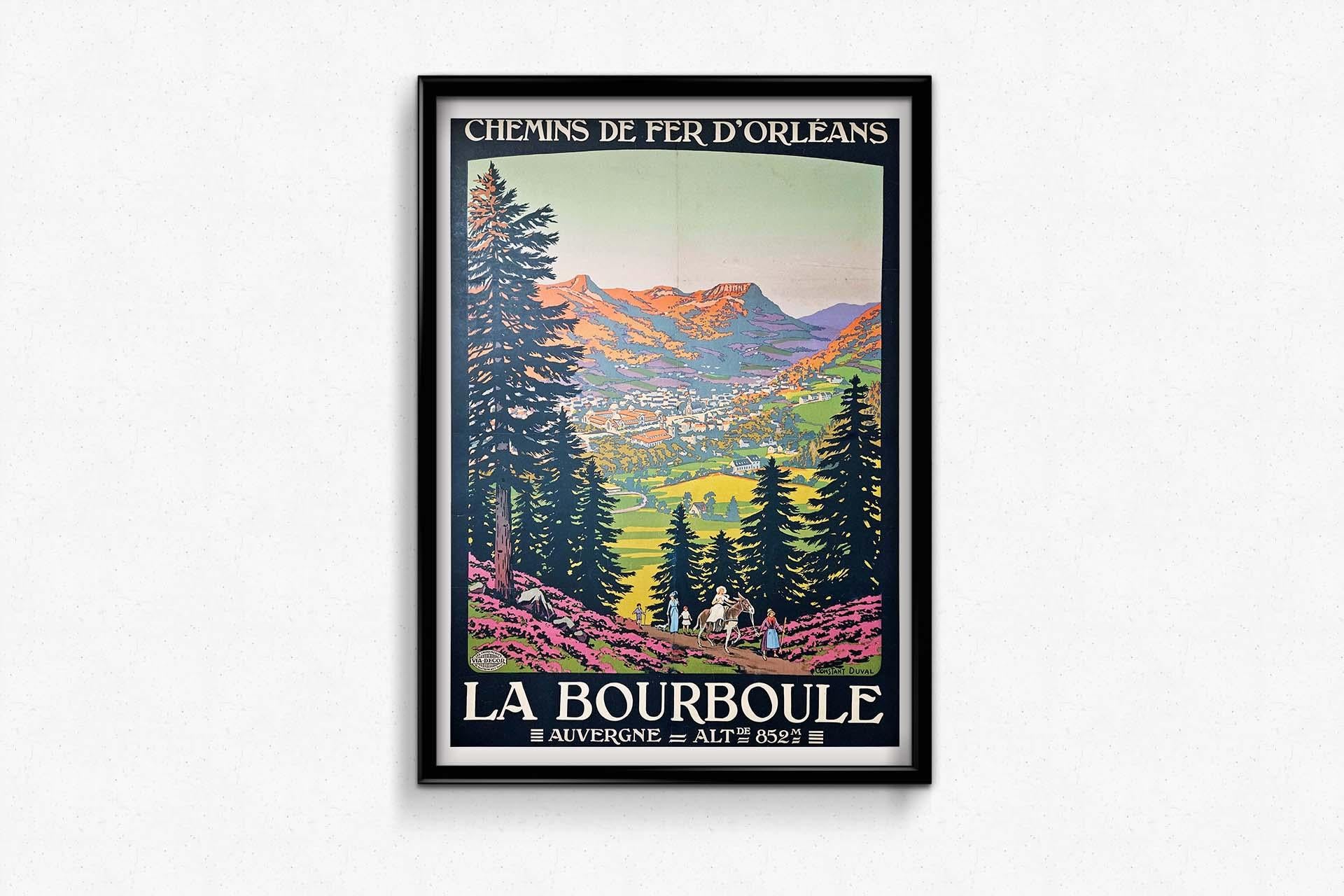 Constant Duval's original poster for the Chemins de fer d'Orléans La Bourboule For Sale 3