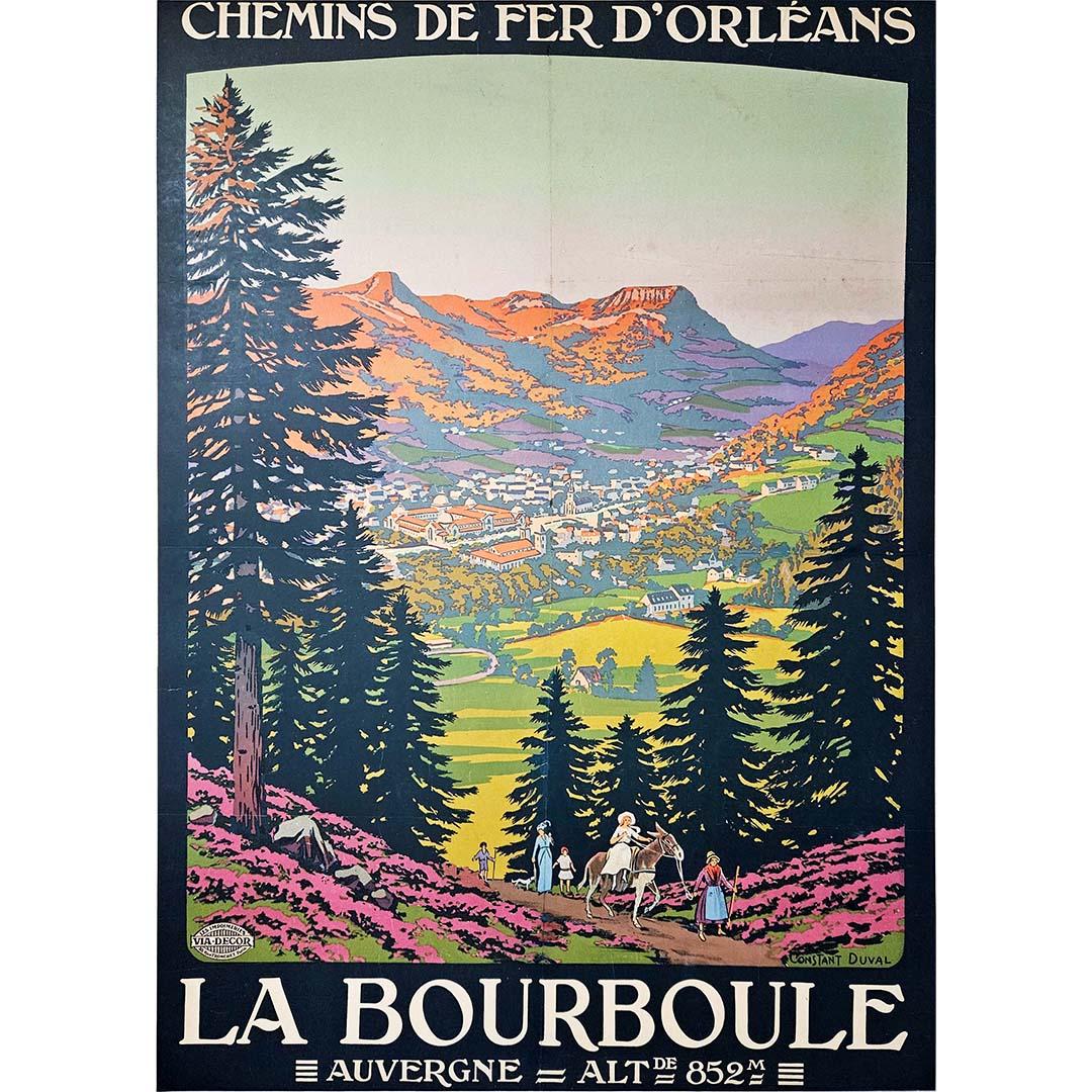 Constant Duval's original poster for the Chemins de fer d'Orléans, showcasing La Bourboule in Auvergne, emerges as a visual gem that transcends the realms of a mere advertisement.

Duval's artistic strokes weave a narrative that captures the essence