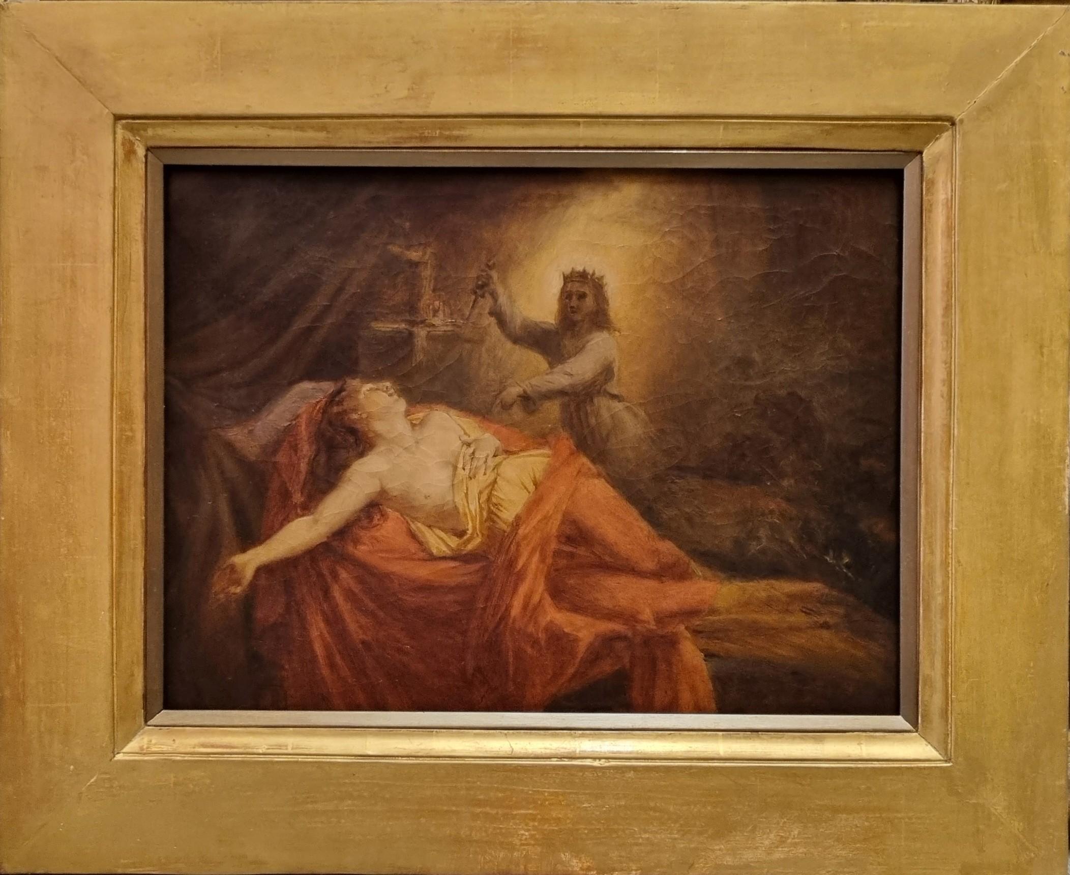 Französische Malerei 19. Constant SMITH Athalie Traum Französisches Theater 17. RACINE – Painting von Constant Félix SMITH