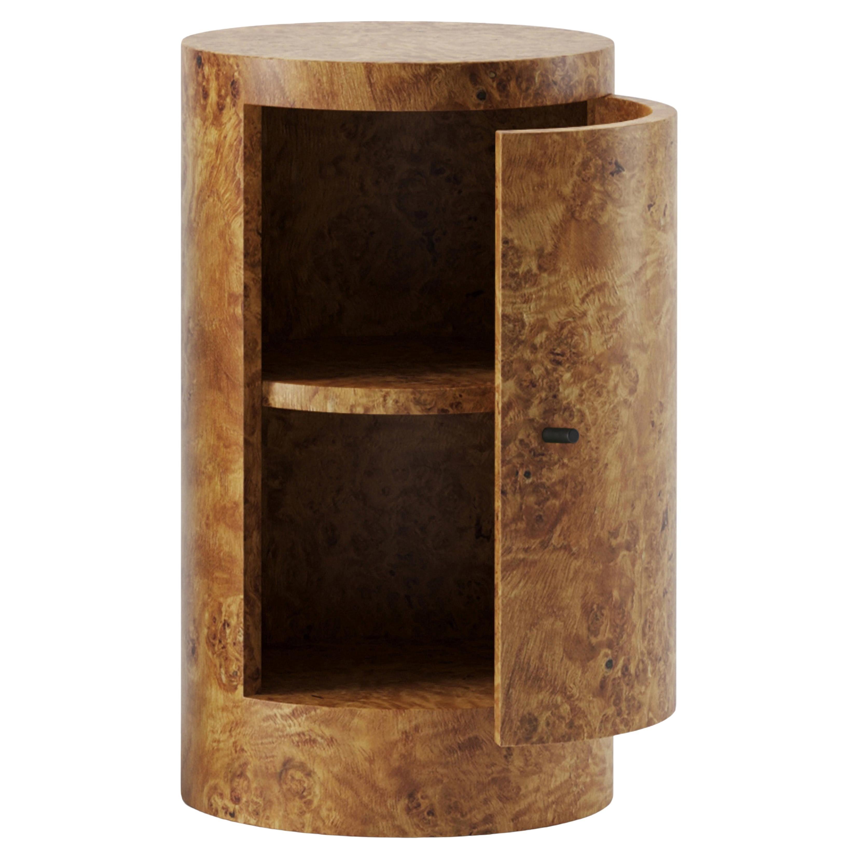 Constant Night Stand Unité droite  en Poplar Burl Wood  par Lemon