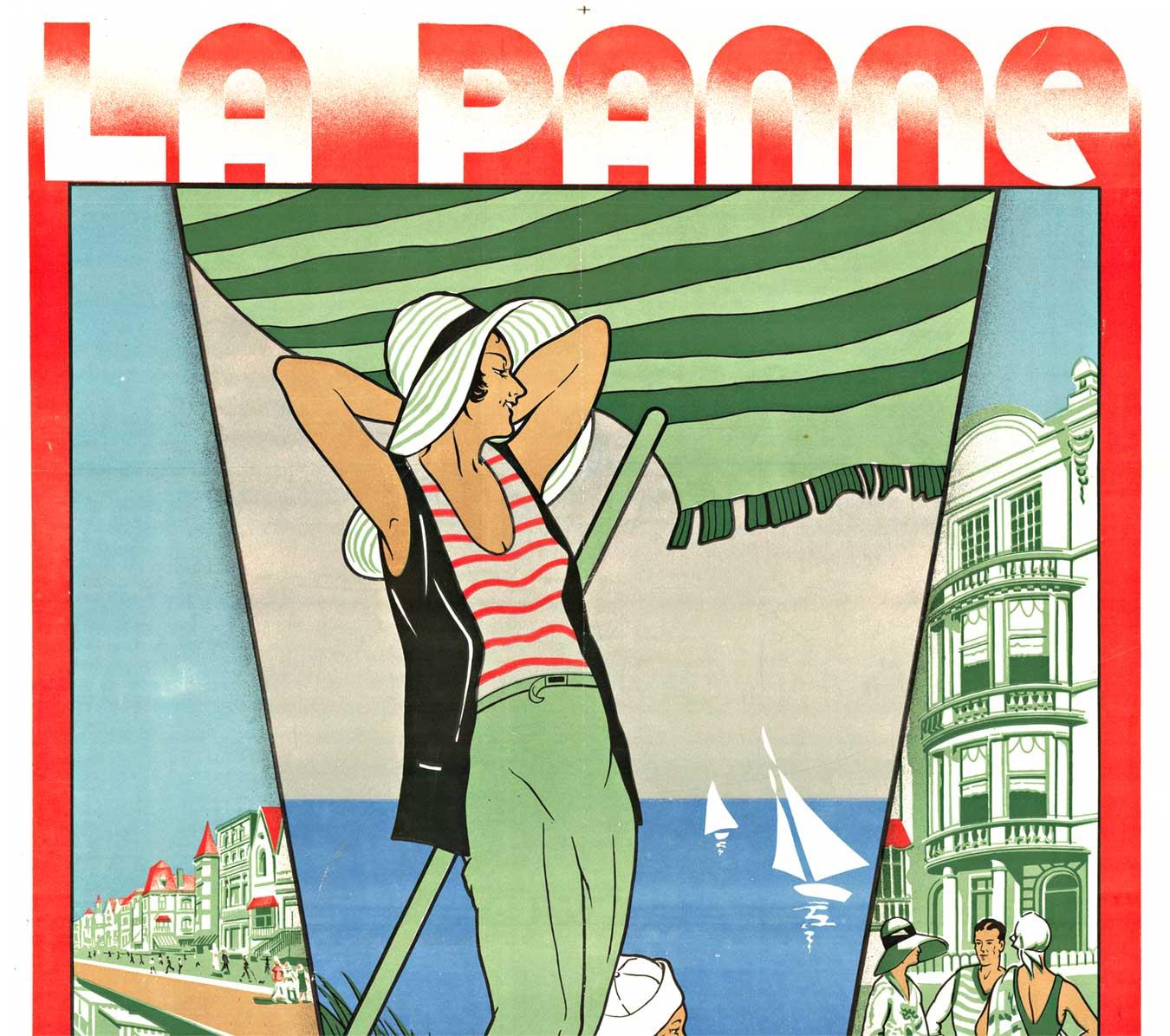 Affiche originale de la station balnéaire « La Panna » vintage Art Déco  1932 - Print de Constant Nortier