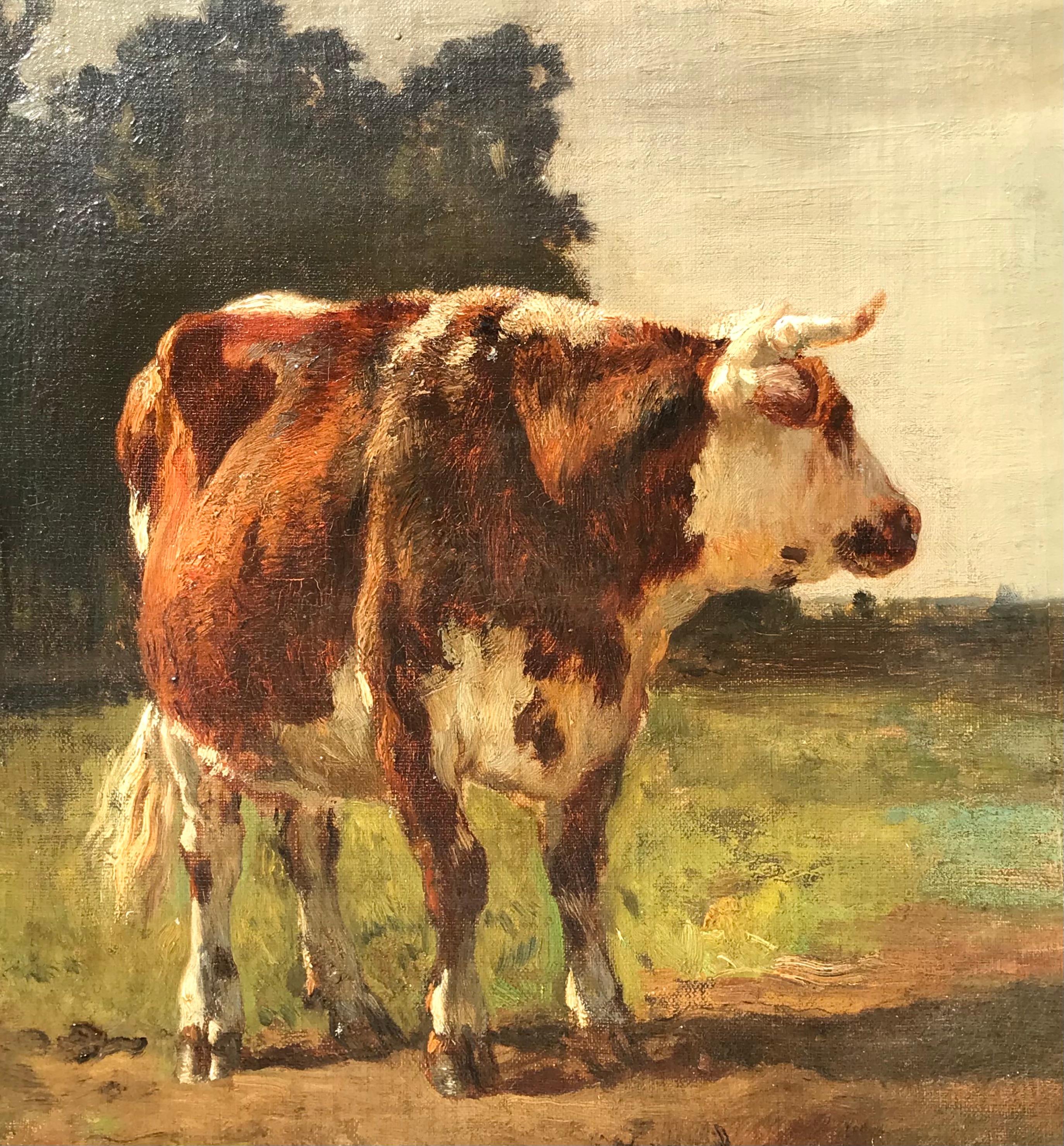 Cache En Prairie - Painting di Constant Troyon
