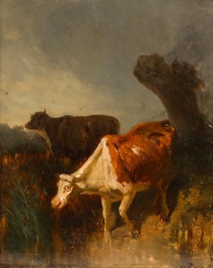 Constant Troyon (1810-1865) - Mid 19th Century Oil, Troupeau de Vache