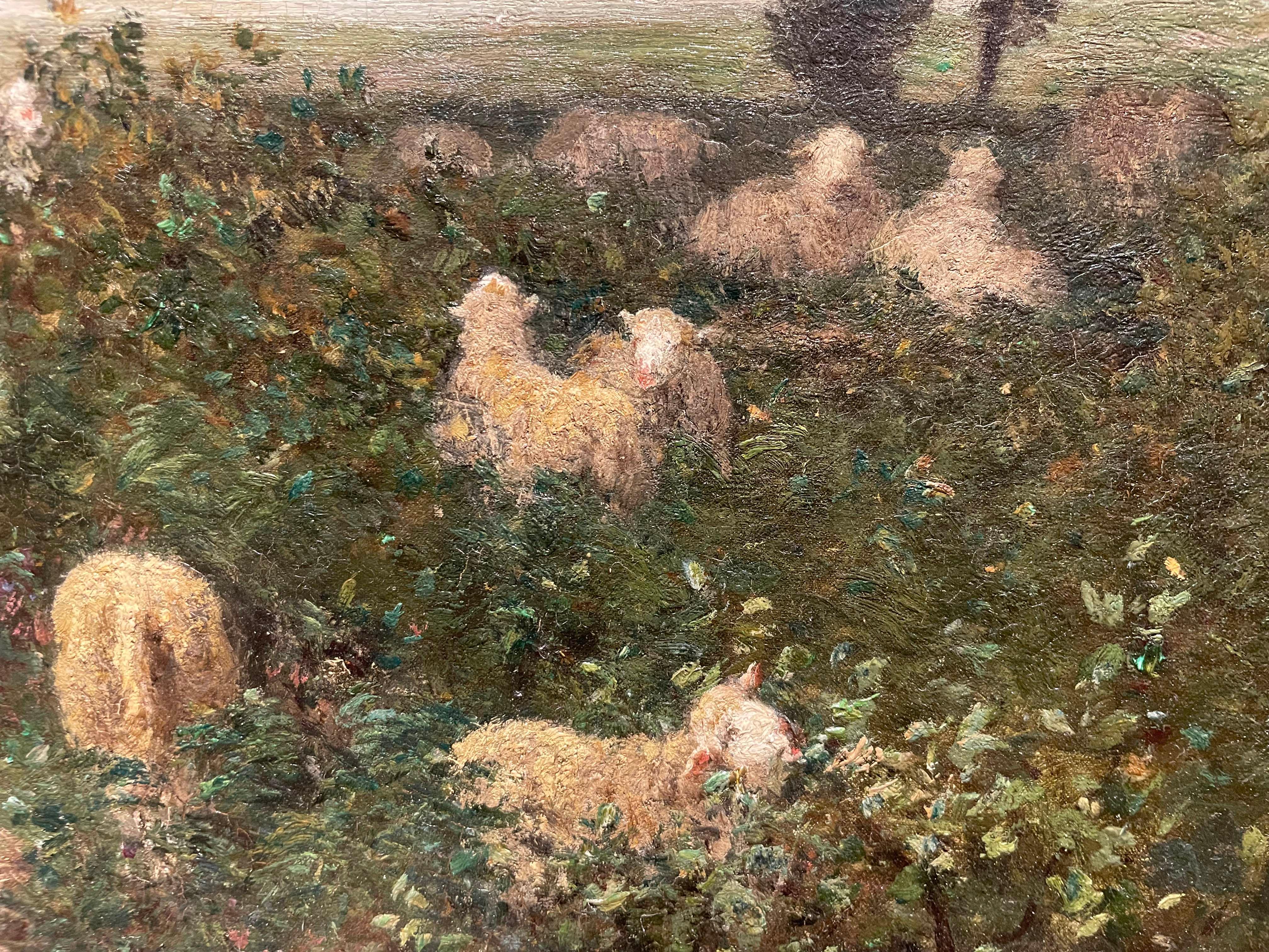 Le Berger et la Mer (El pastor y el mar), Paisaje francés del siglo XIX en venta 8