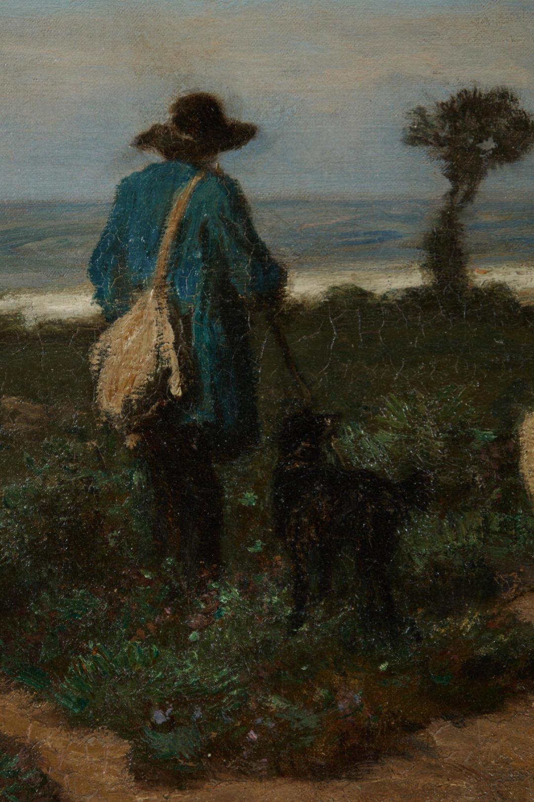 Le Berger et la Mer (El pastor y el mar), Paisaje francés del siglo XIX - Painting Escuela francesa de Constant Troyon